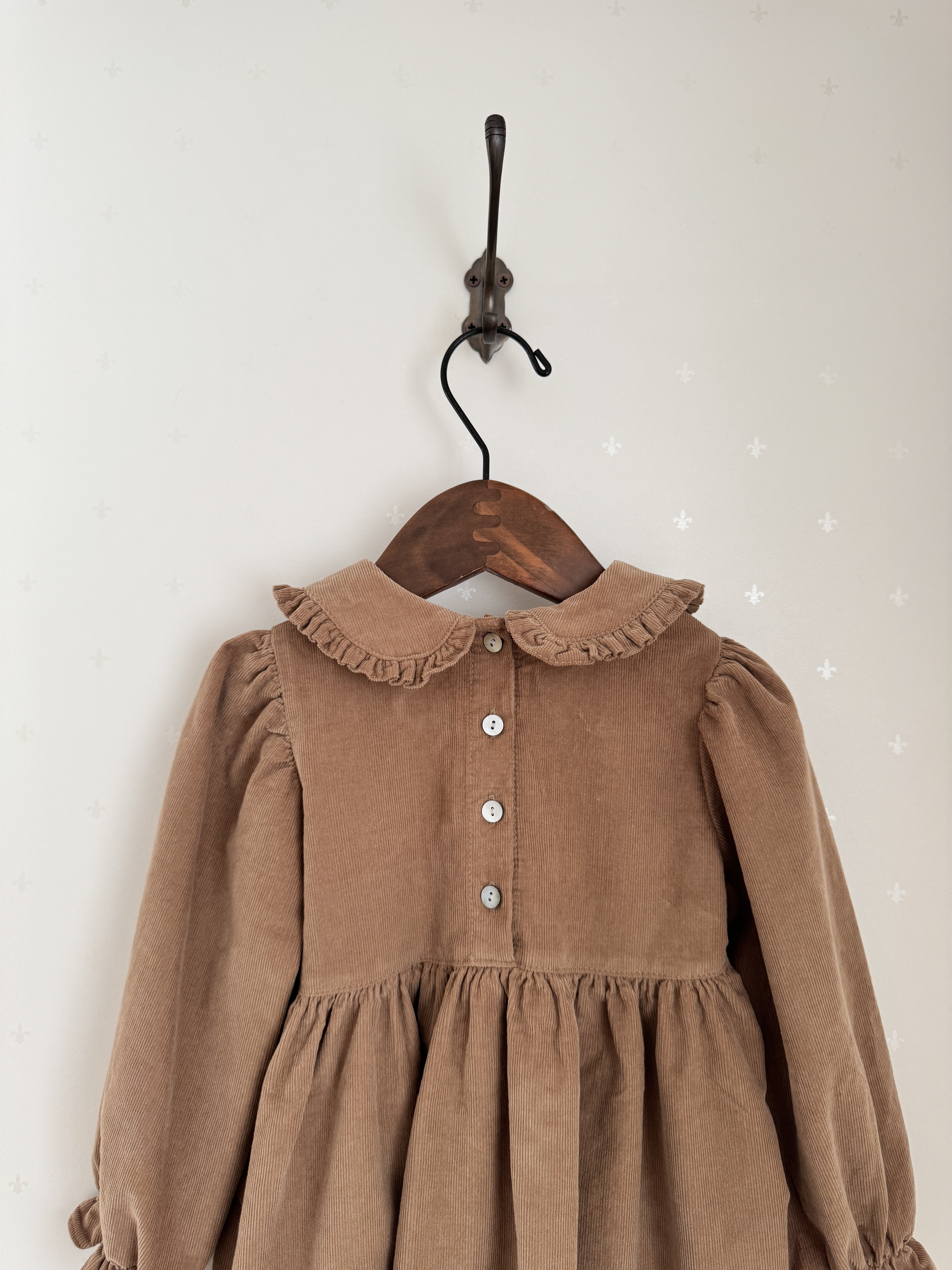 Latte corduroy one-piece