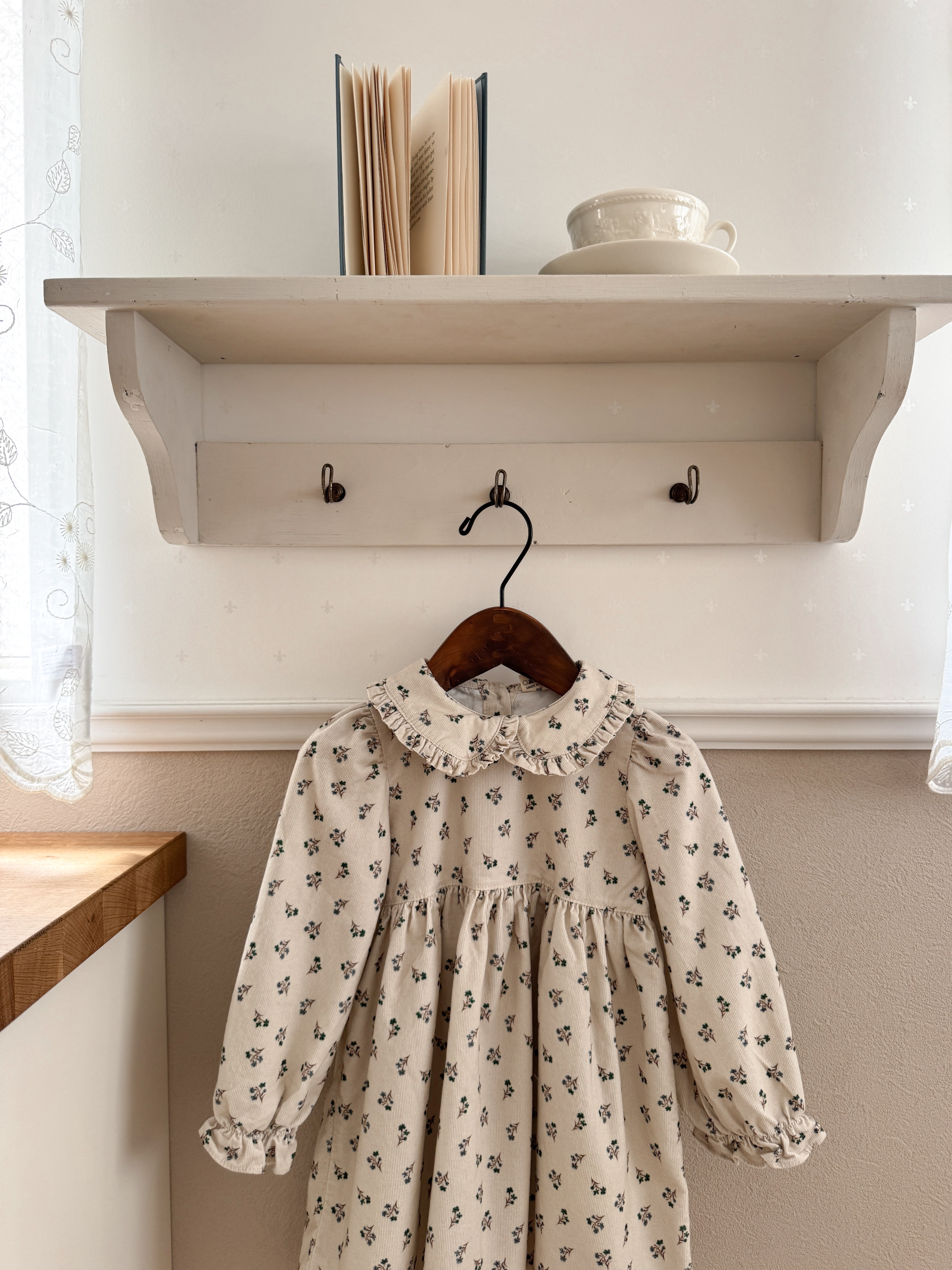 Baba flower corduroy one-piece