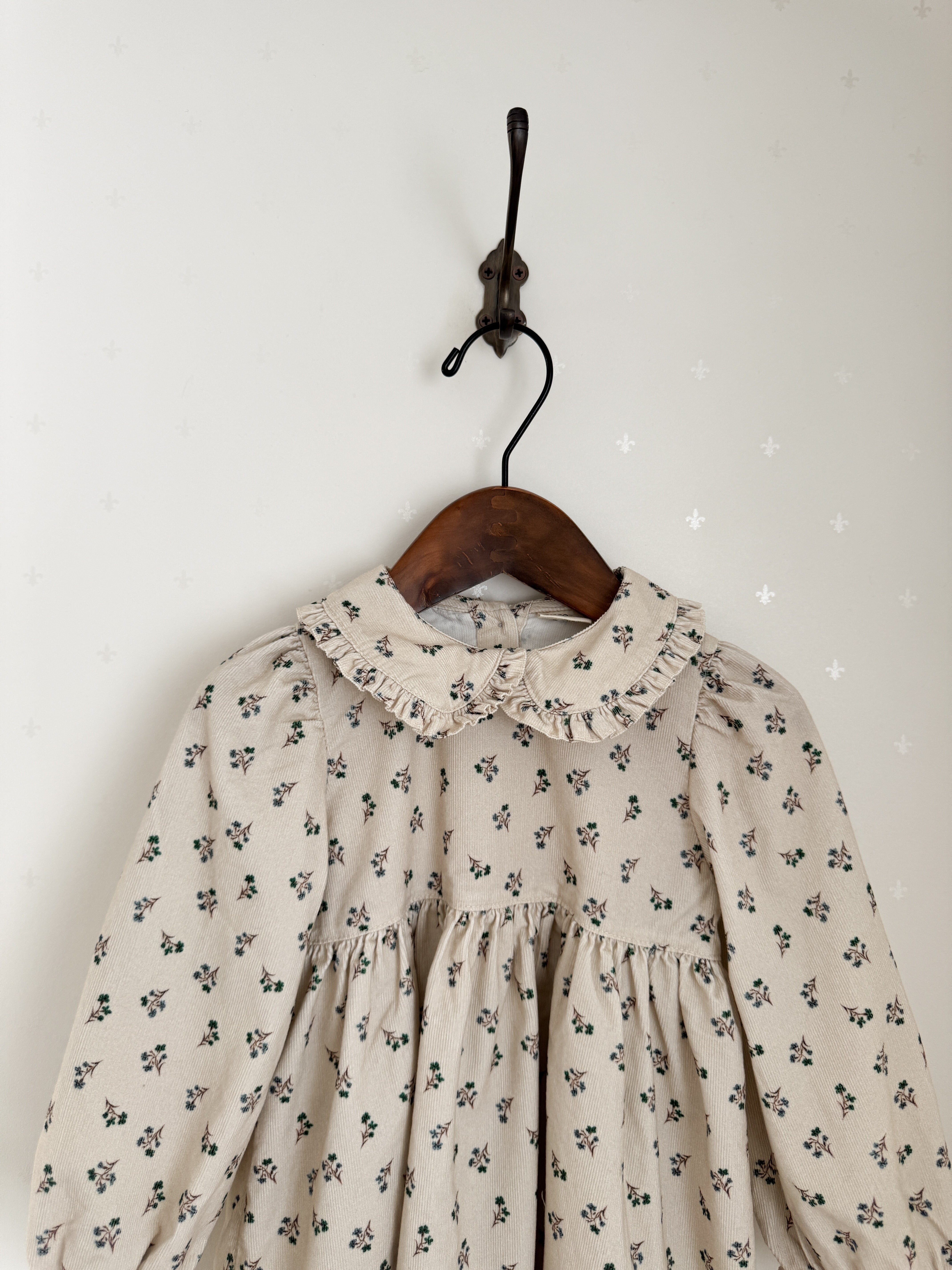 Baba flower corduroy one-piece
