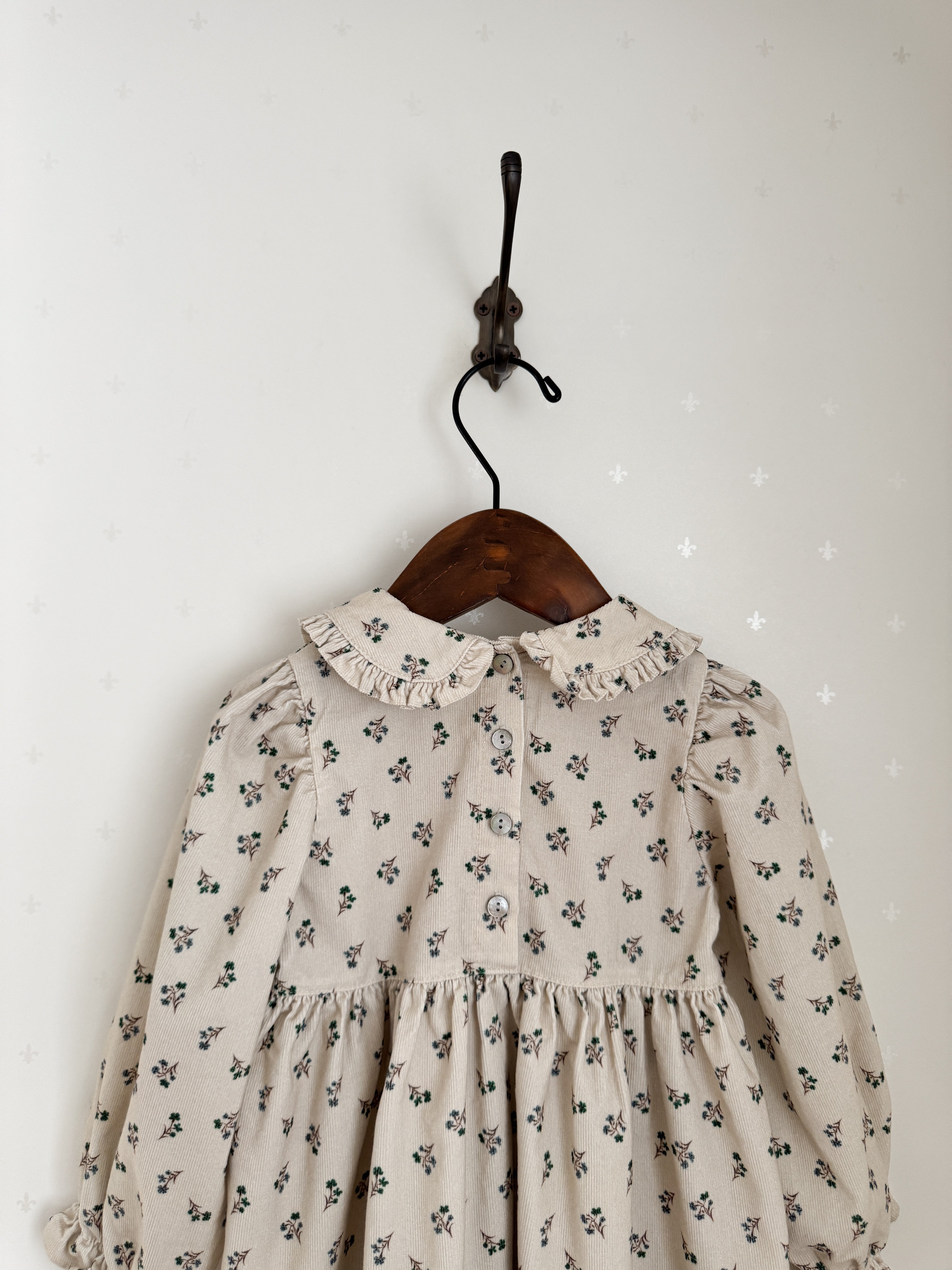 Baba flower corduroy one-piece