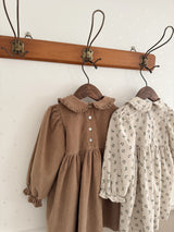Baba flower corduroy one-piece