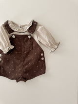 Corduroy berry short overall (flower)