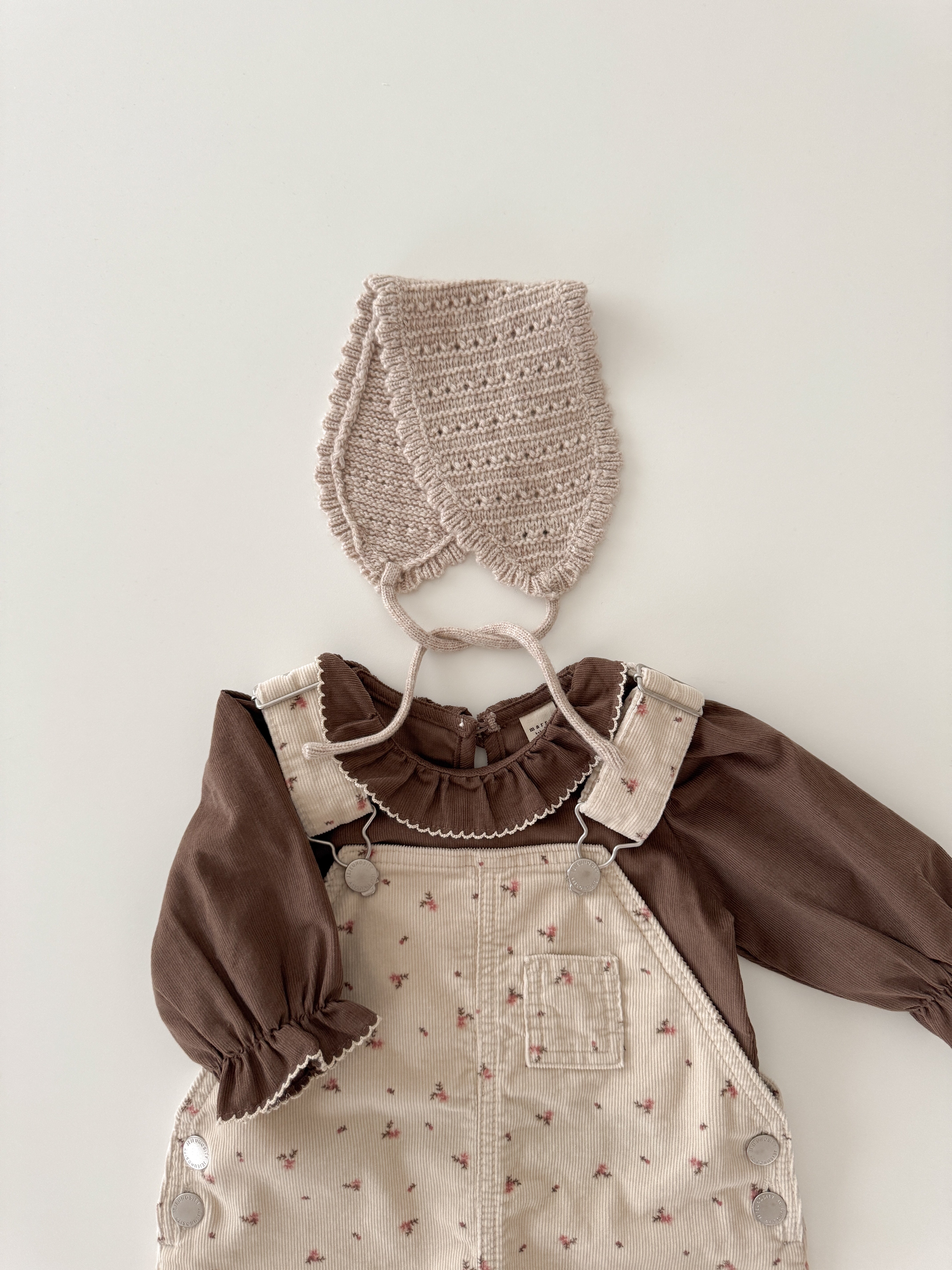 Corduroy berry short overall (flower)