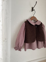 Candy frill check blouse