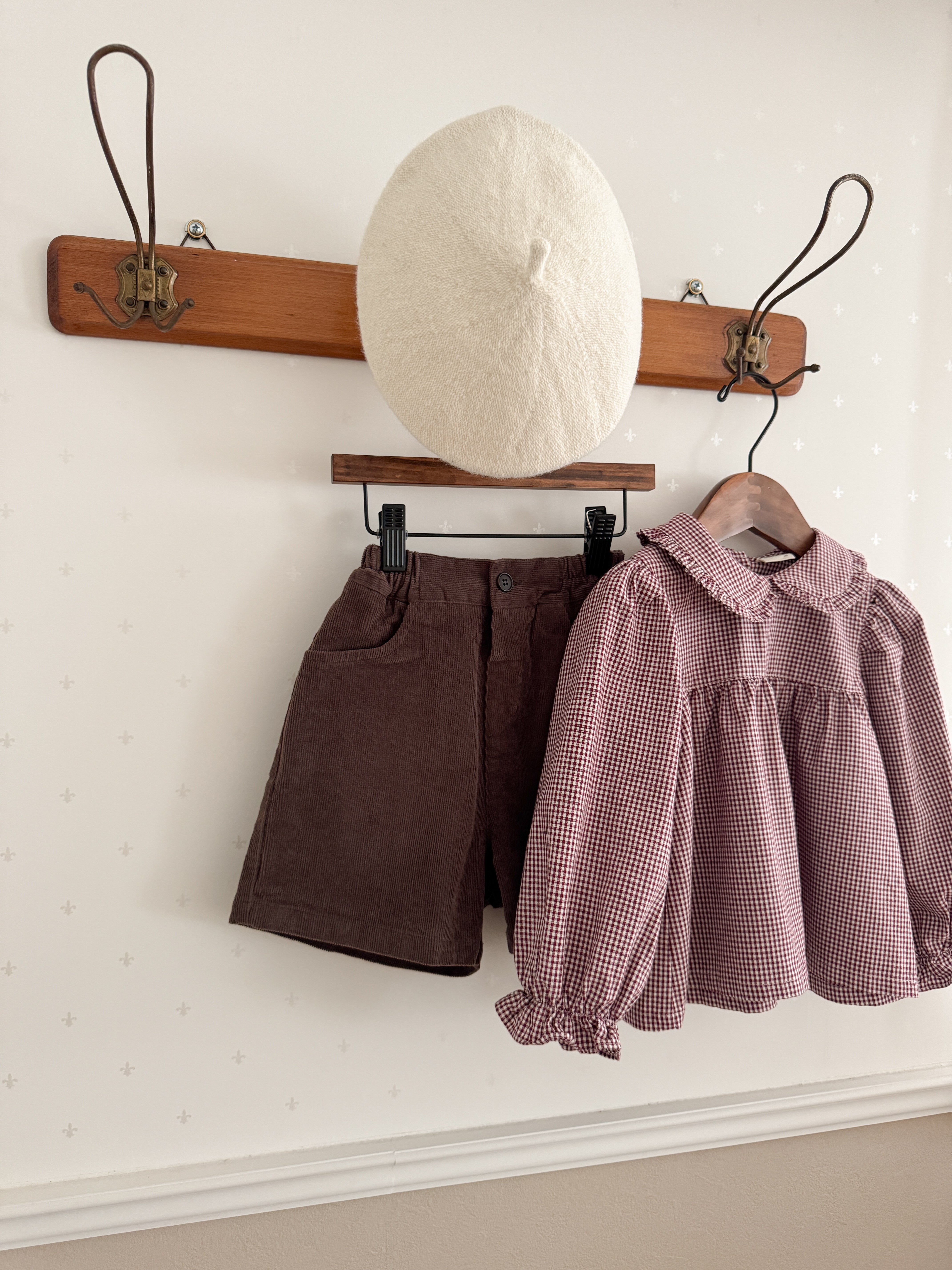Candy frill check blouse