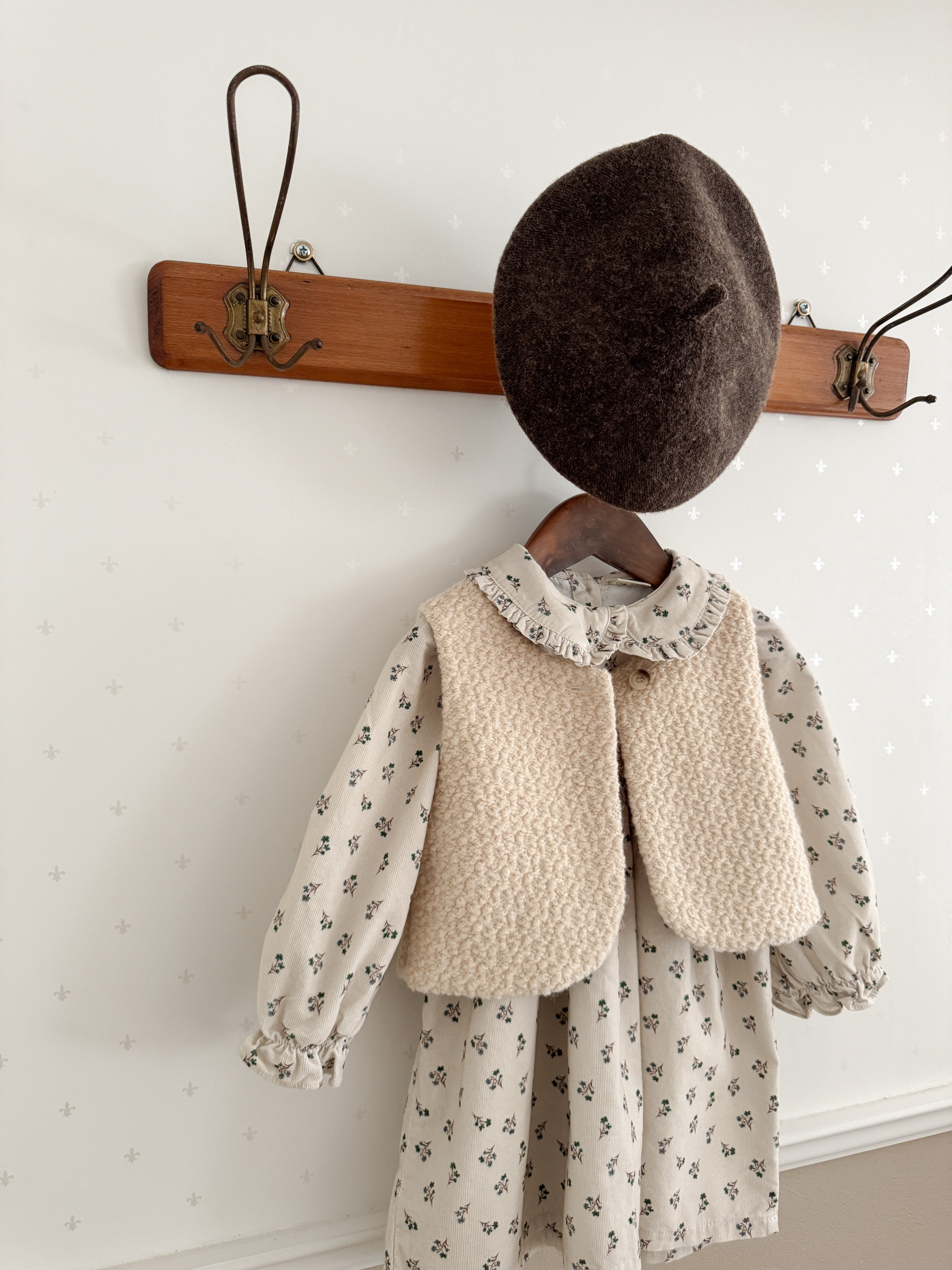 Baba flower corduroy one-piece