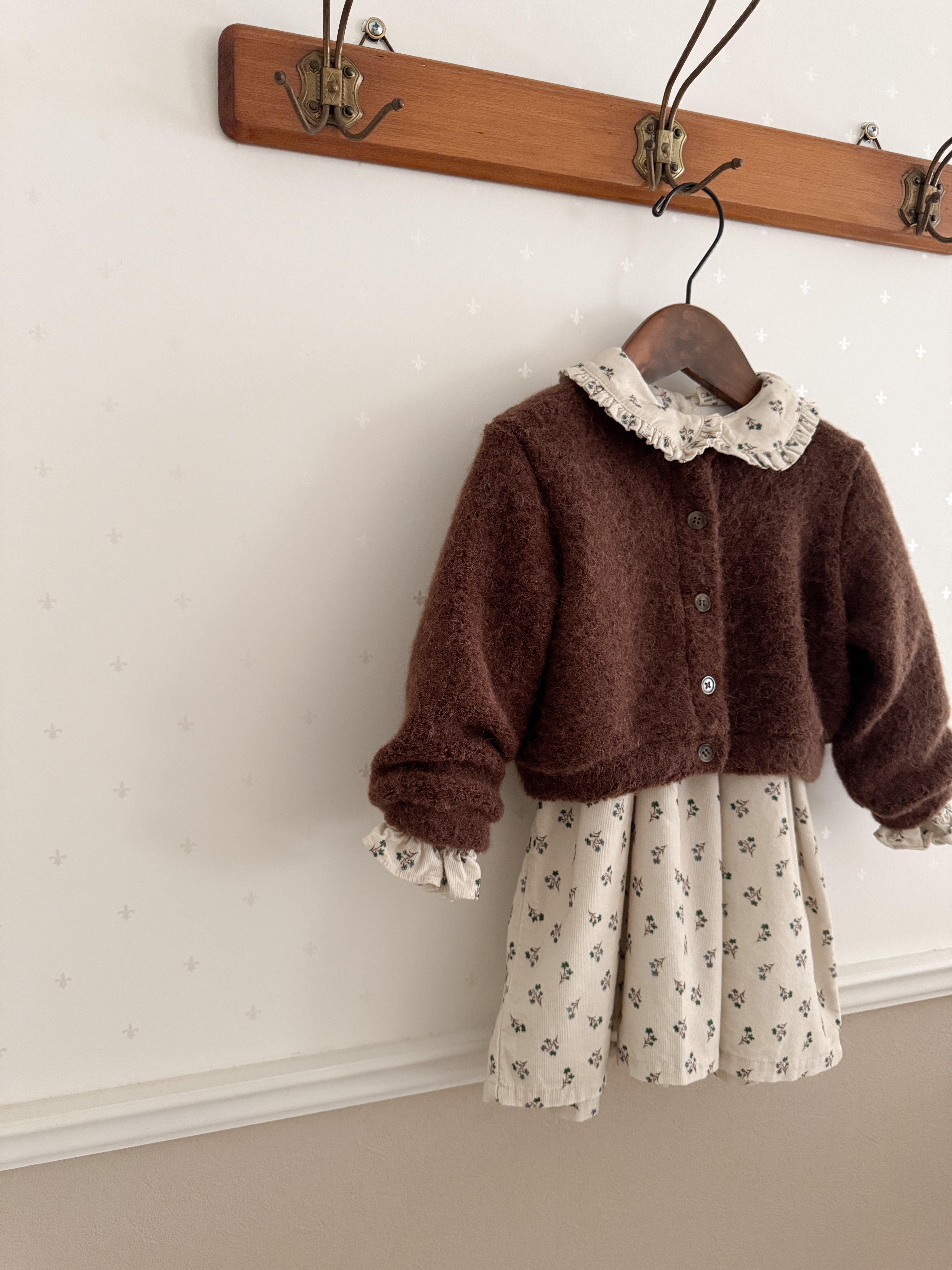Baba flower corduroy one-piece