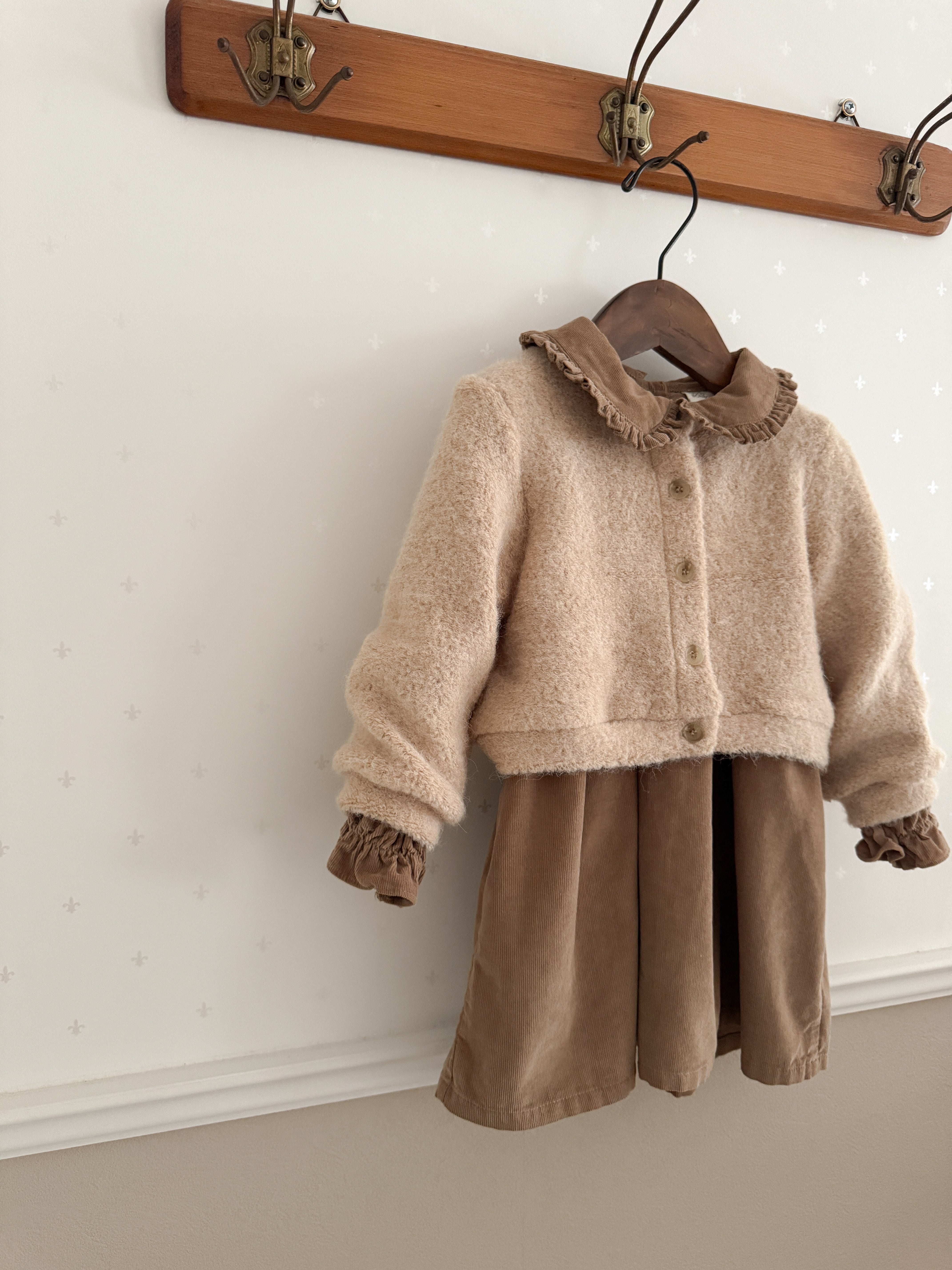 Latte corduroy one-piece