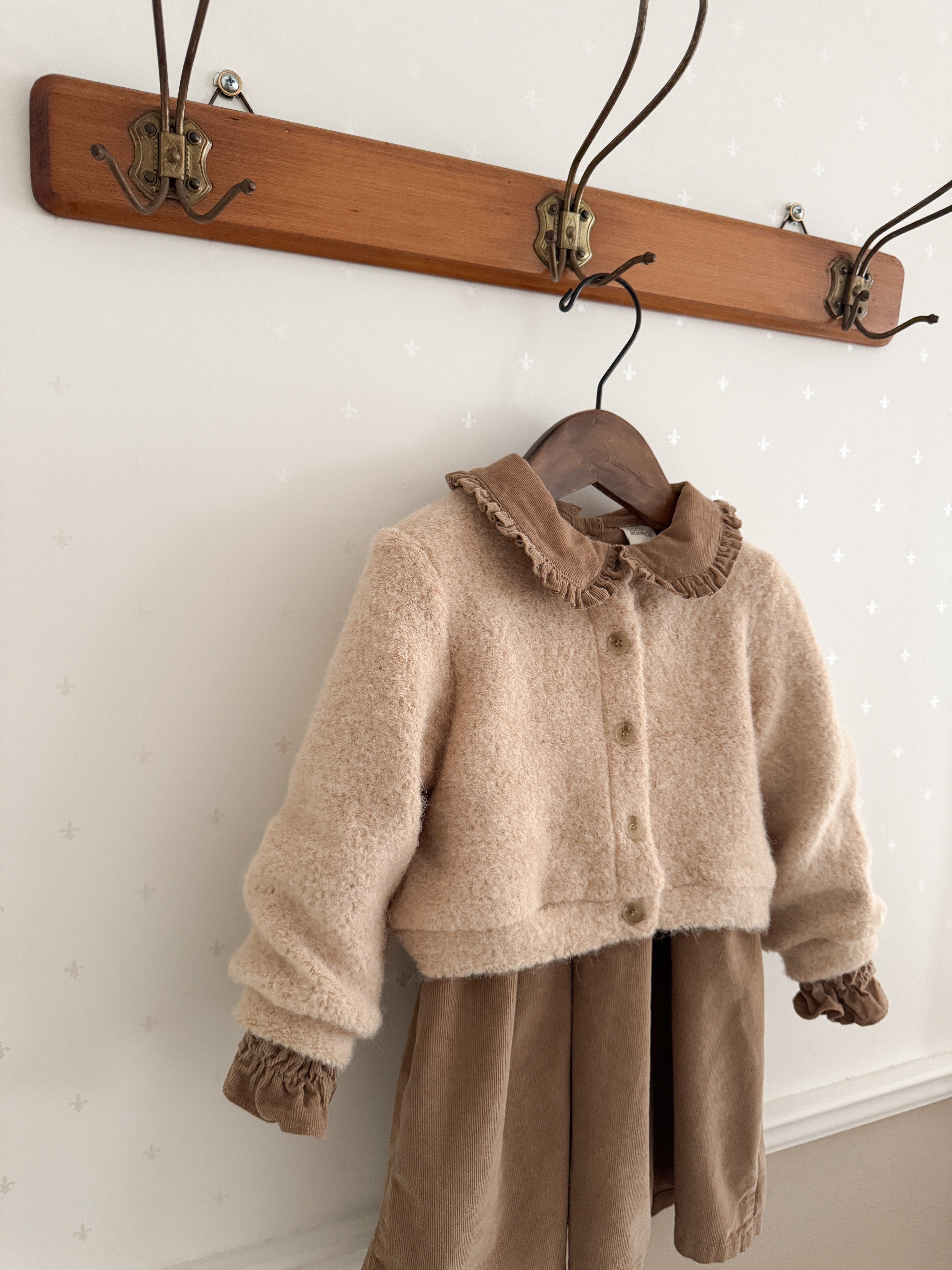 Latte corduroy one-piece