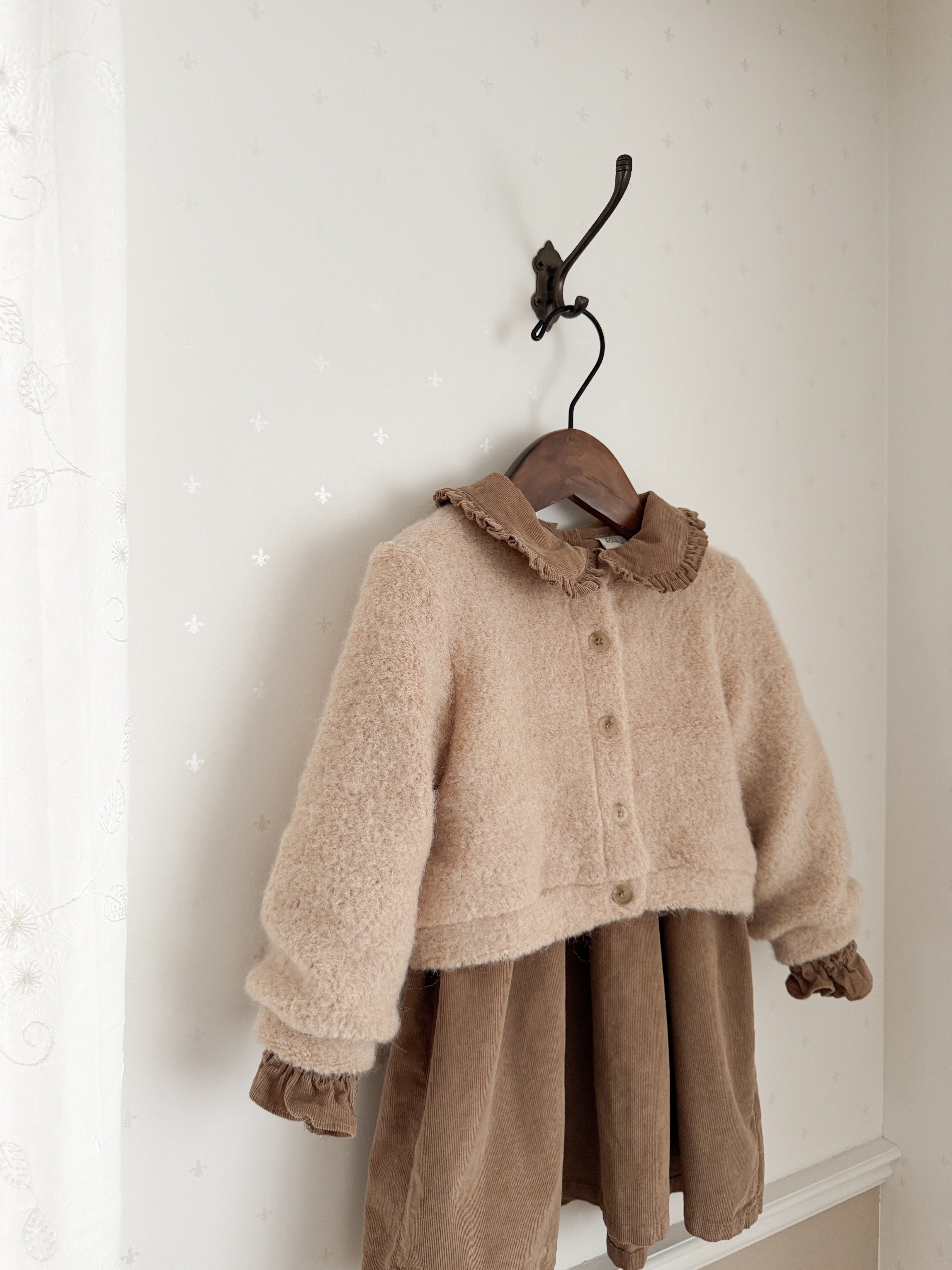 Latte corduroy one-piece
