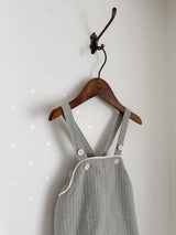 Stripe line suspender suit