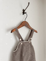 Stripe line suspender suit