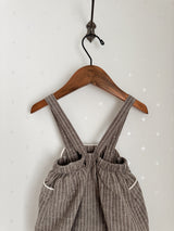 Stripe line suspender suit