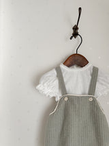 Stripe line suspender suit