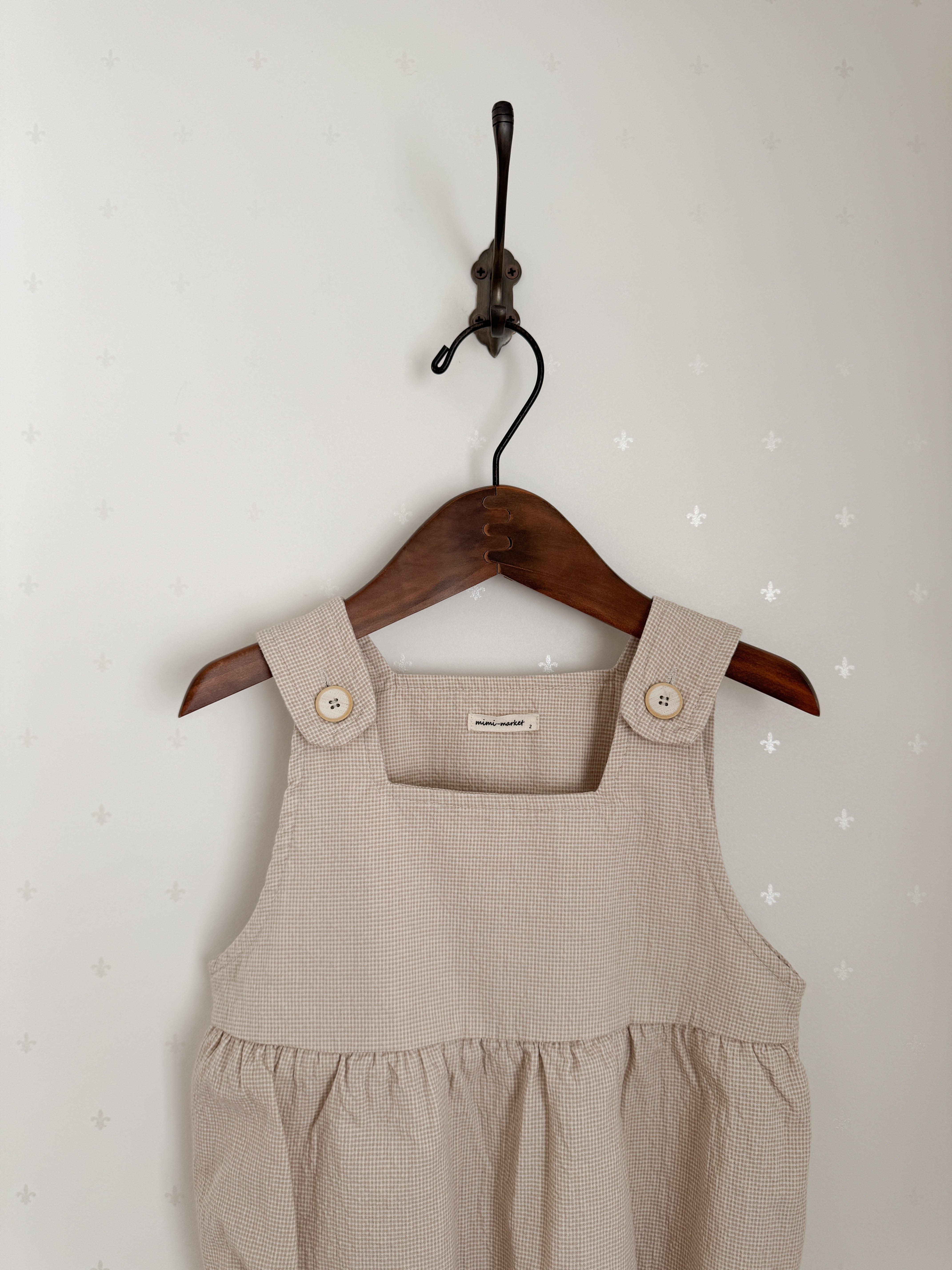 Mini check rompers