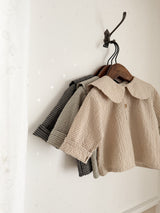 Check collar blouse