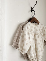 Flower shirring rompers
