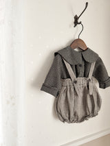 Check collar blouse