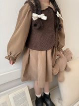 Latte corduroy one-piece