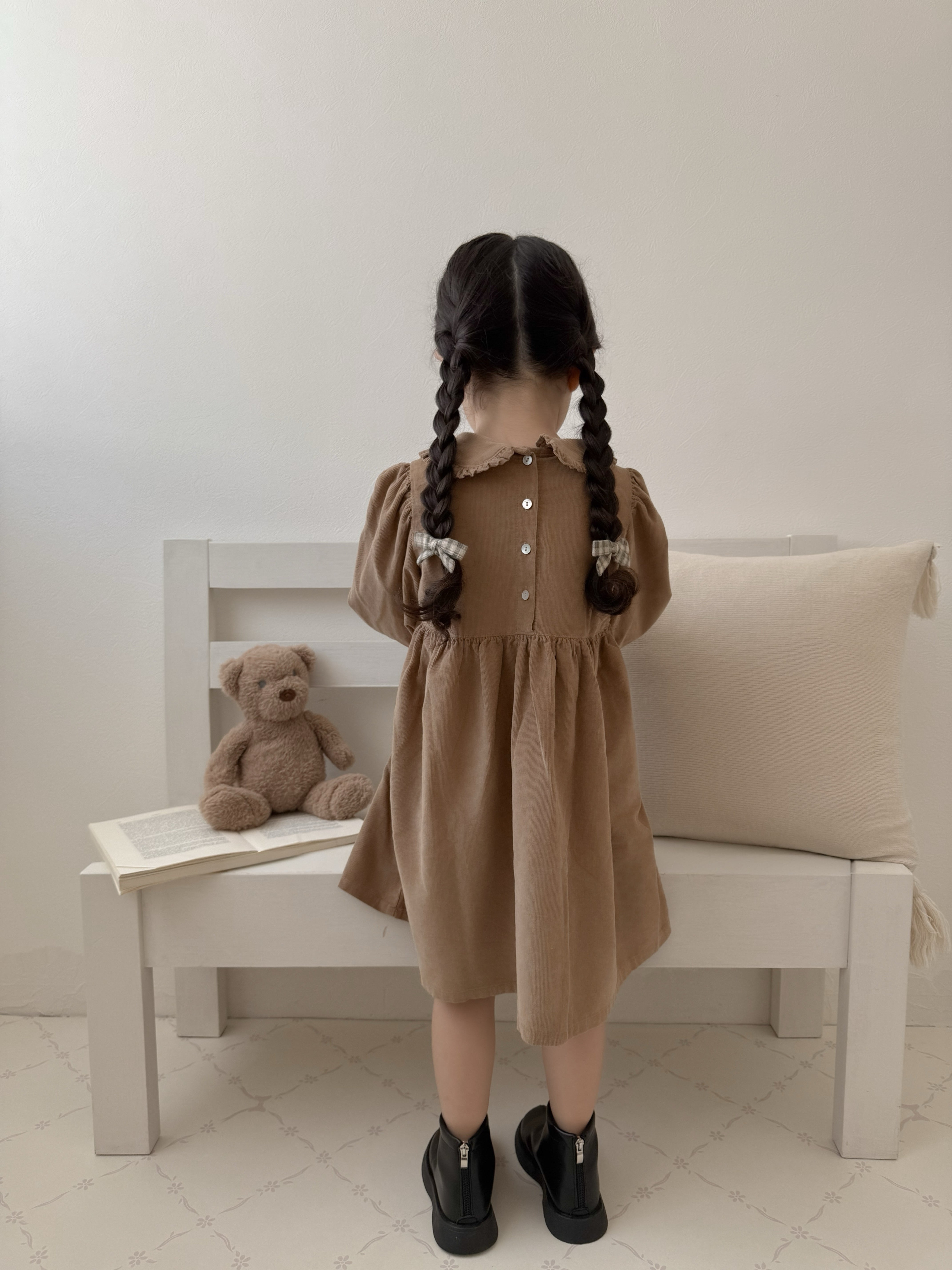 Latte corduroy one-piece