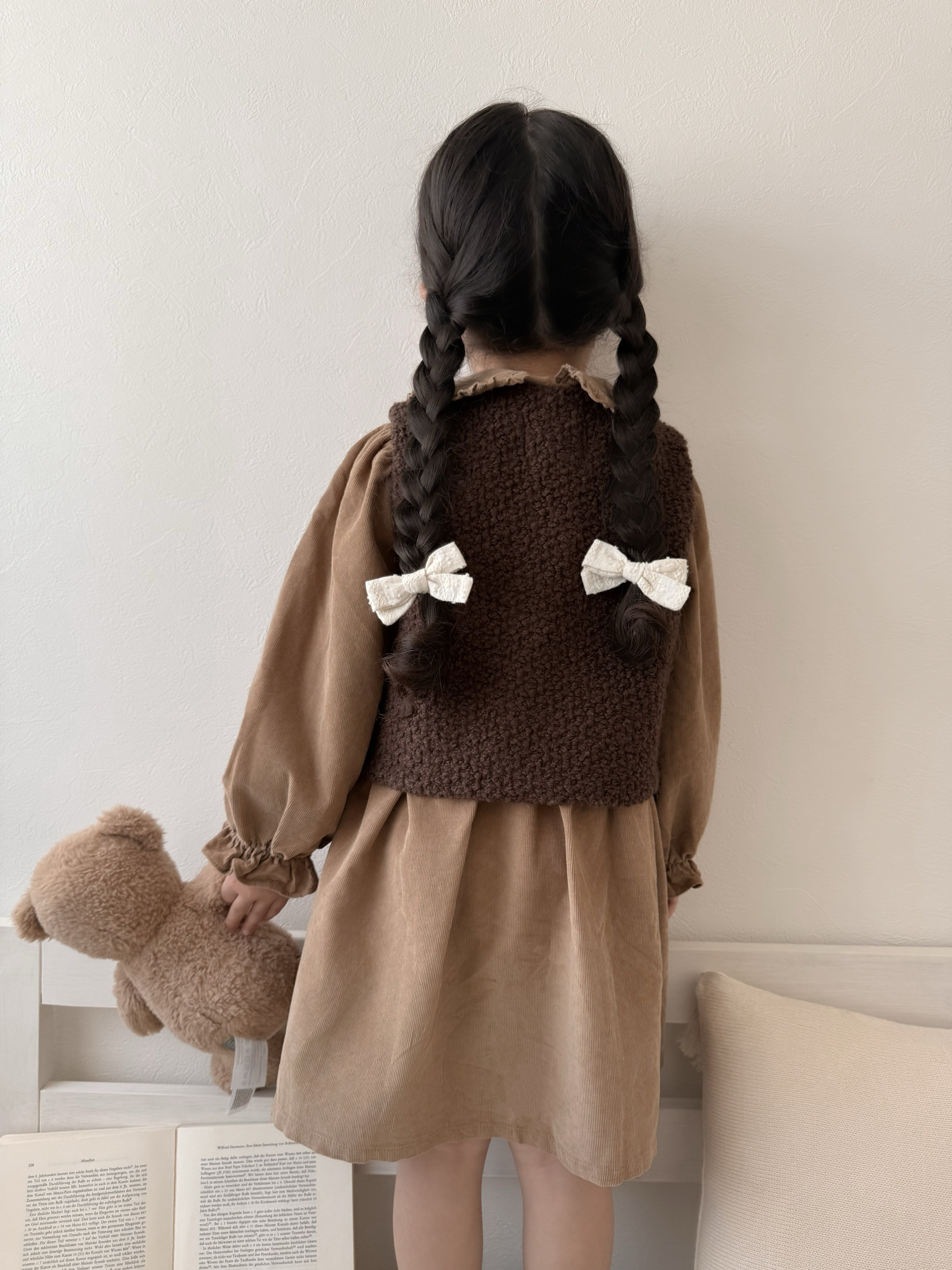 Latte corduroy one-piece