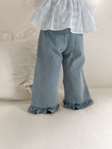 Straight frill pants