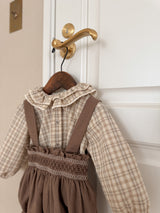 Petit check frill blouse
