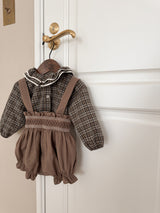 Petit check frill blouse