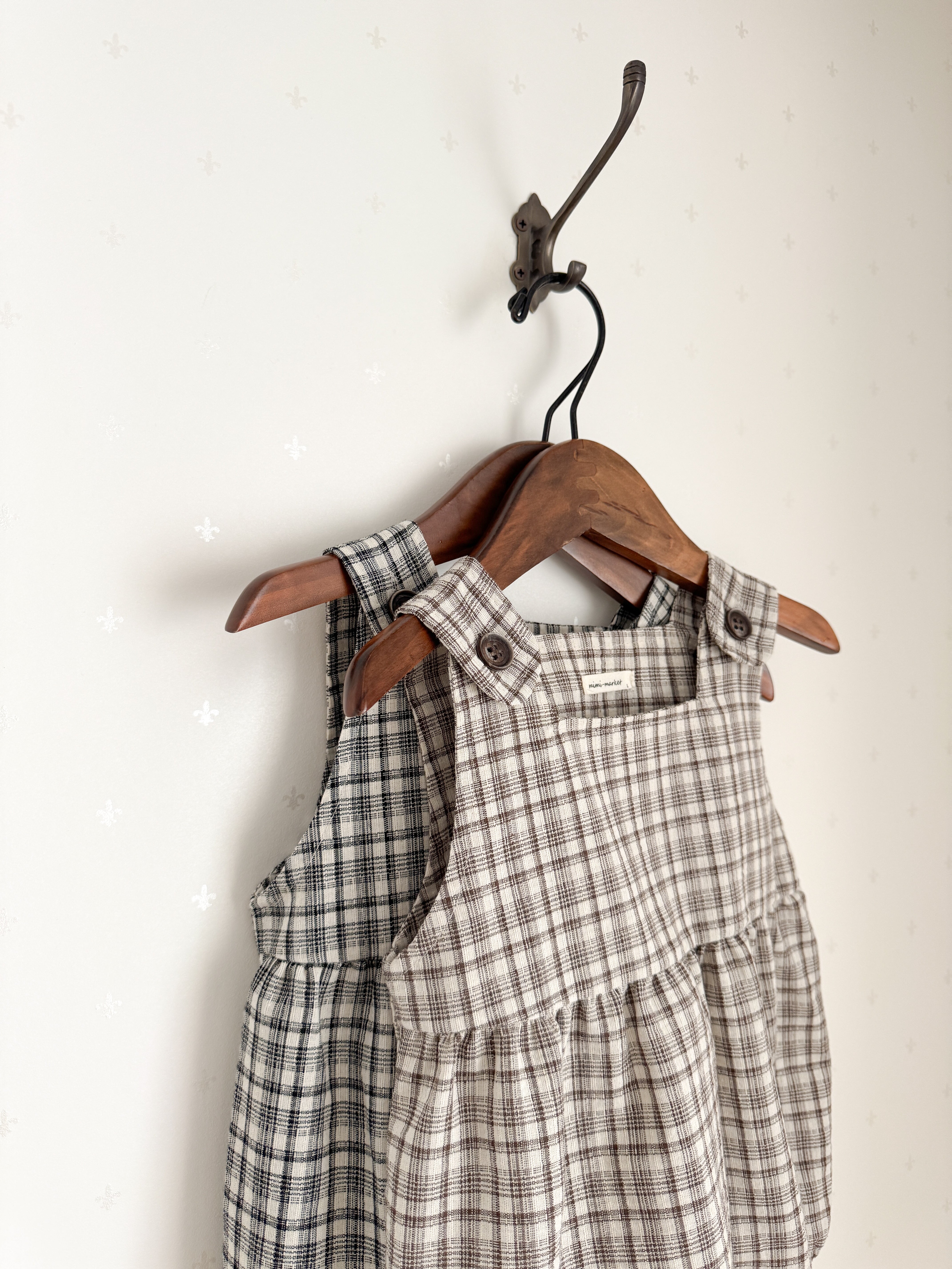 Tinny check rompers