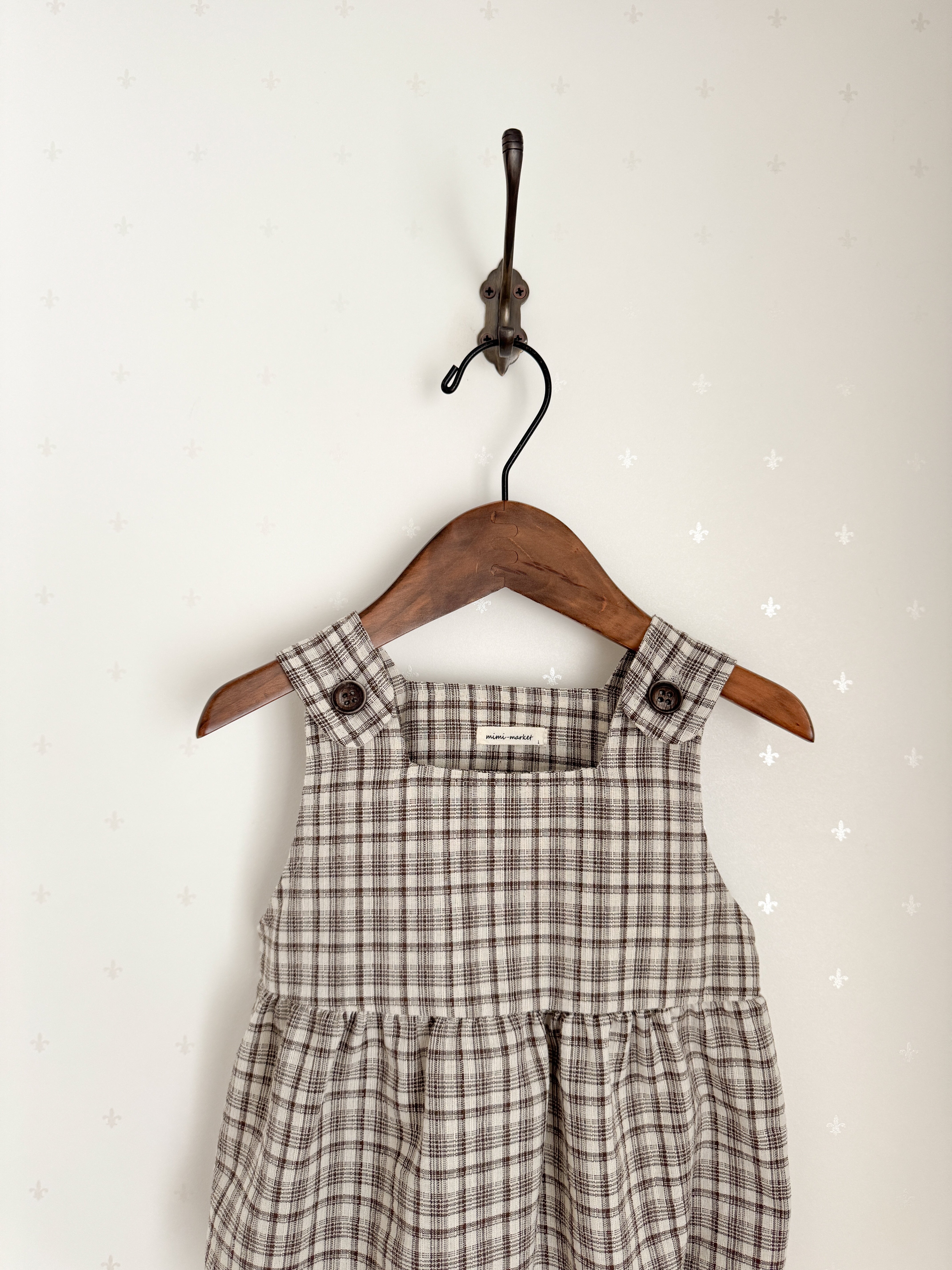 Tinny check rompers