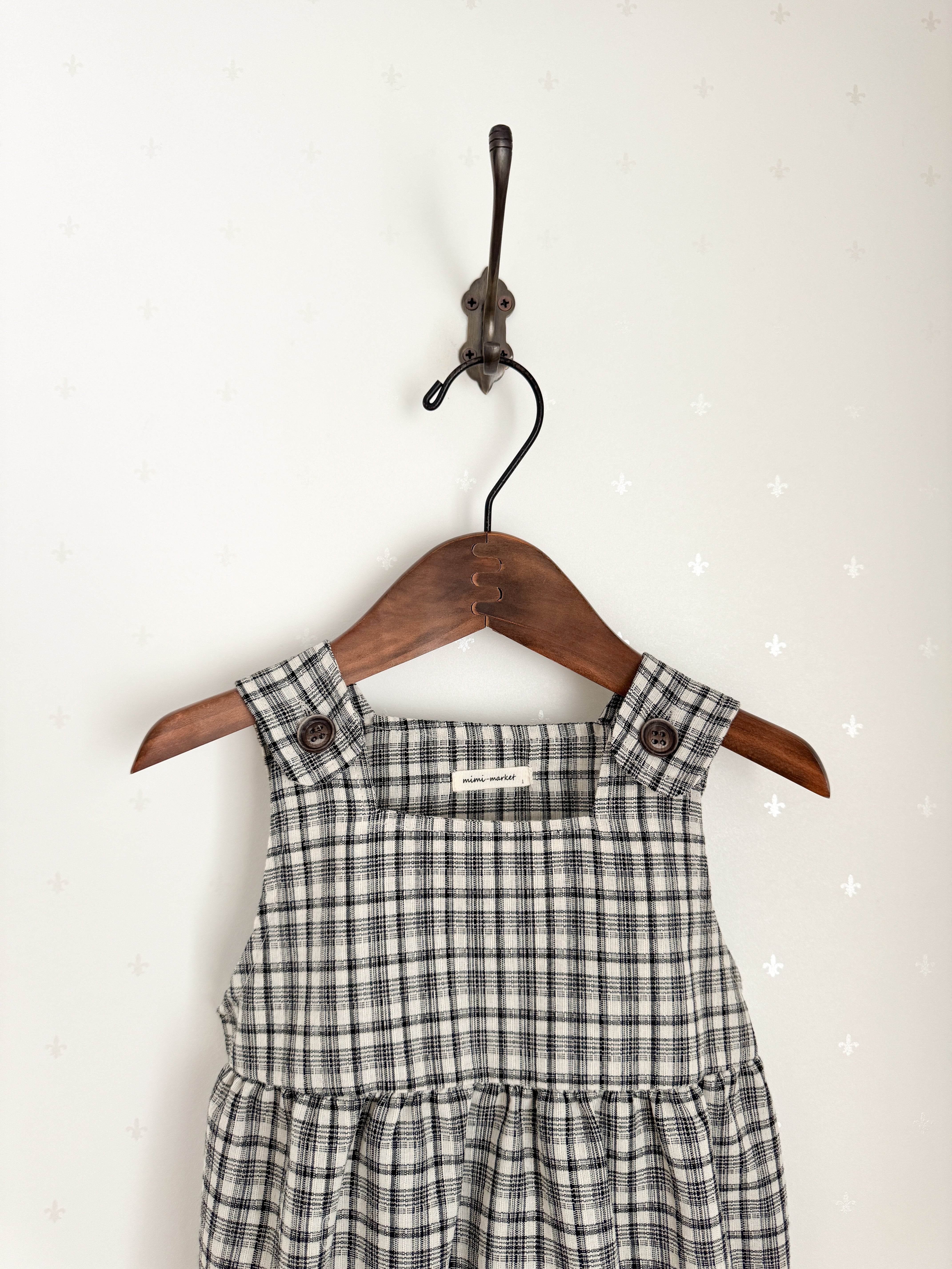 Tinny check rompers