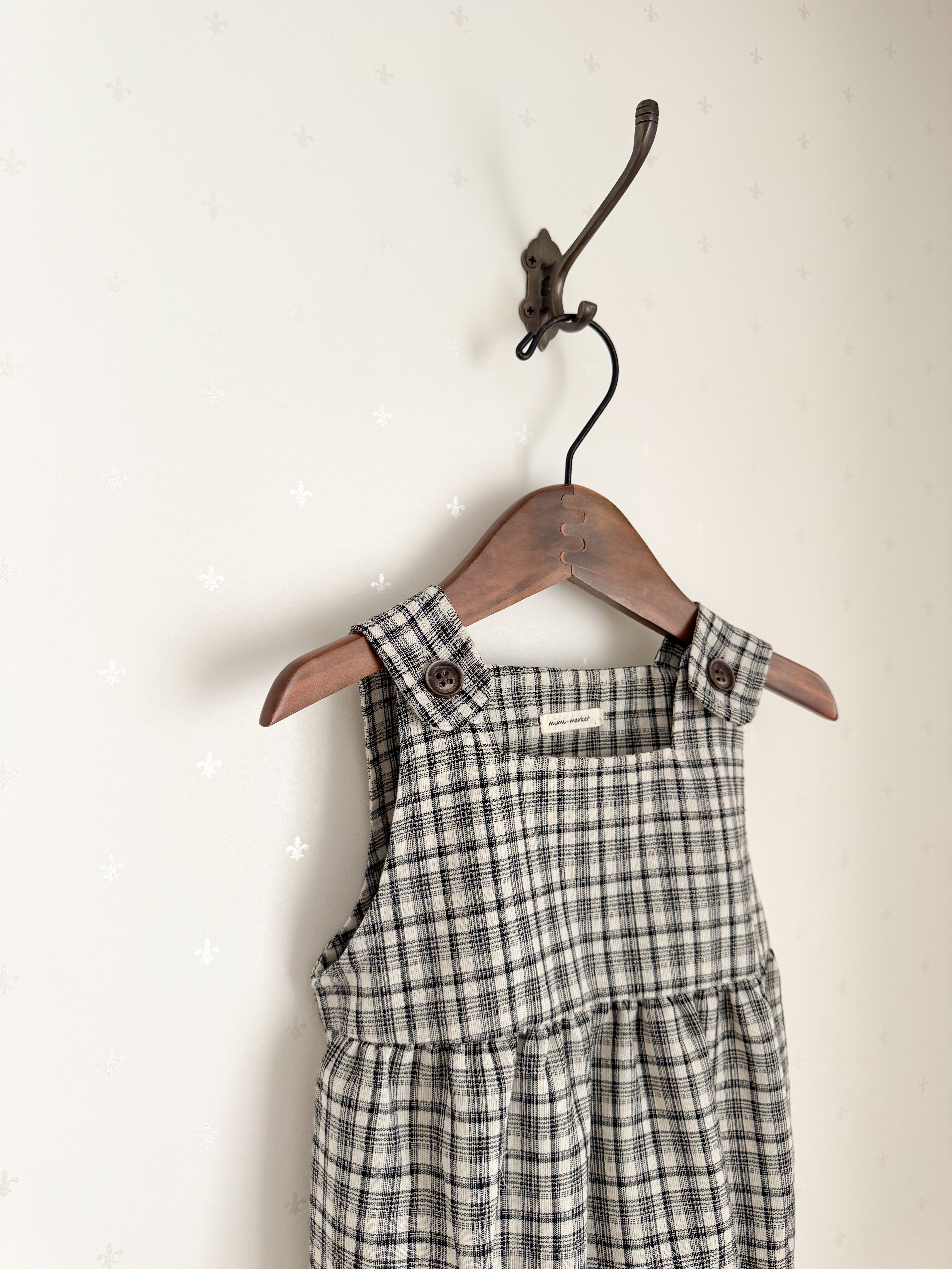 Tinny check rompers