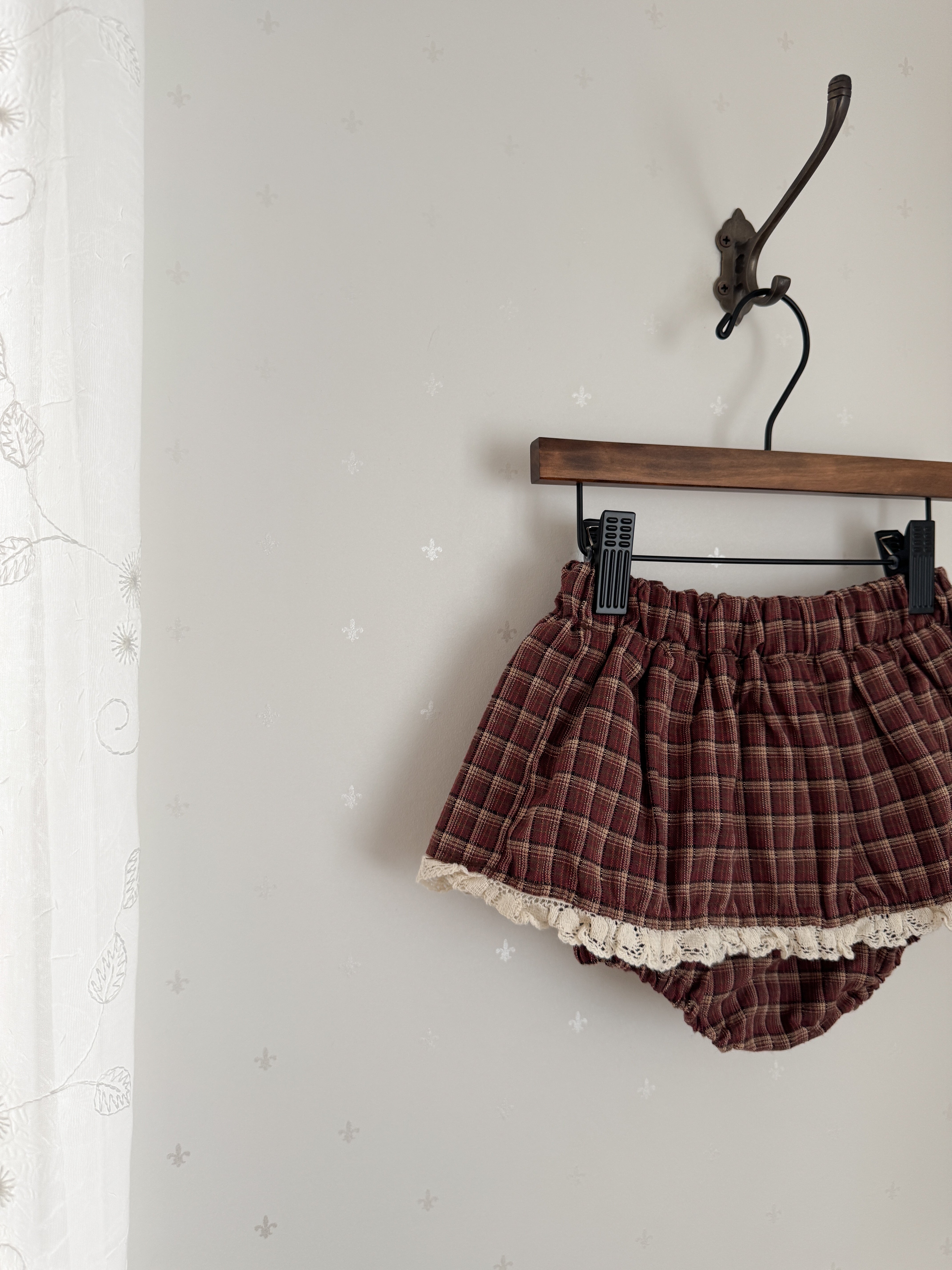 Check lace cancan bloomer