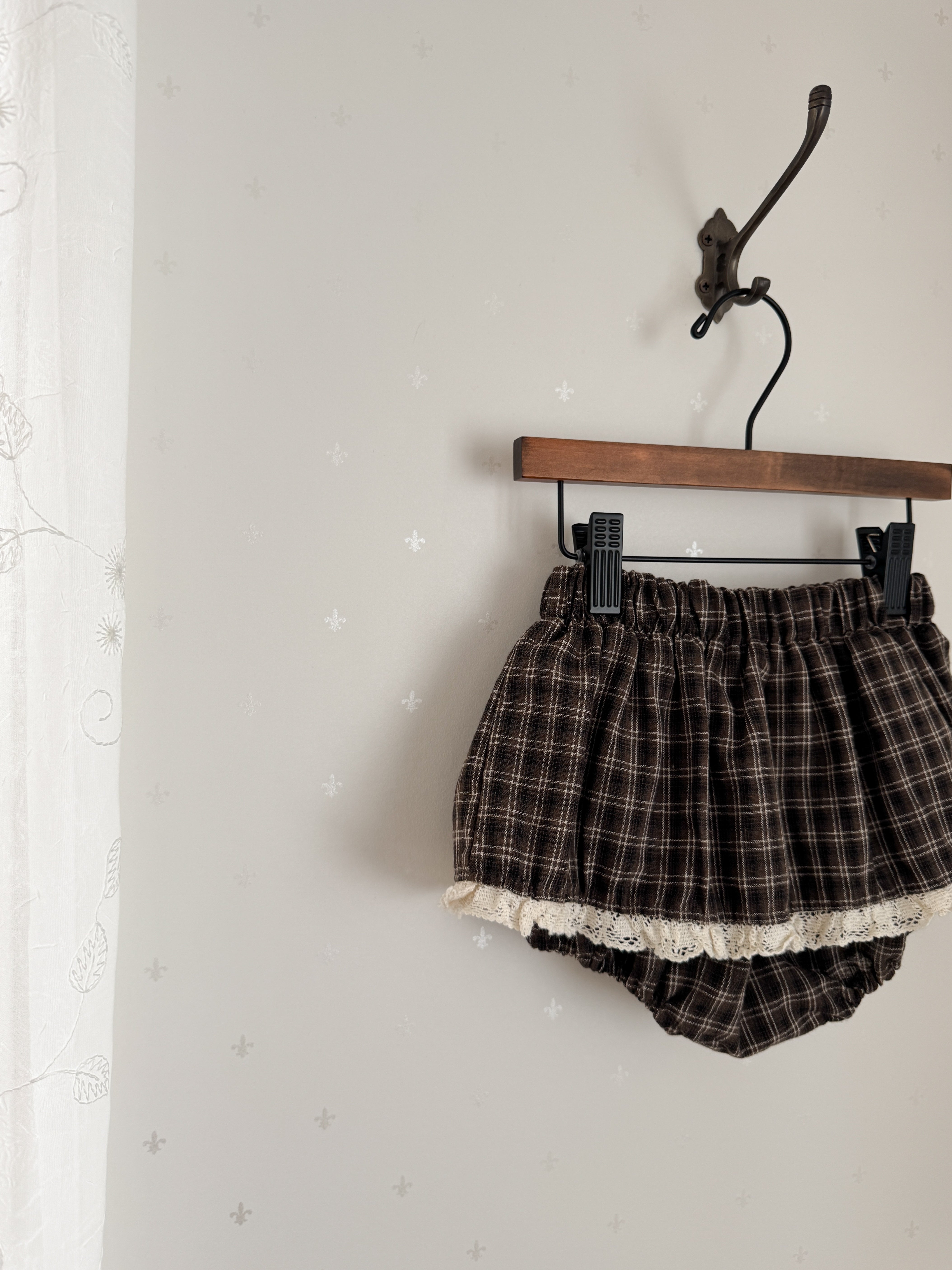 Check lace cancan bloomer
