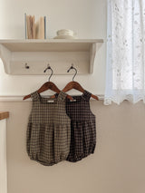Check suspender rompers