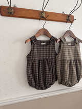Check suspender rompers