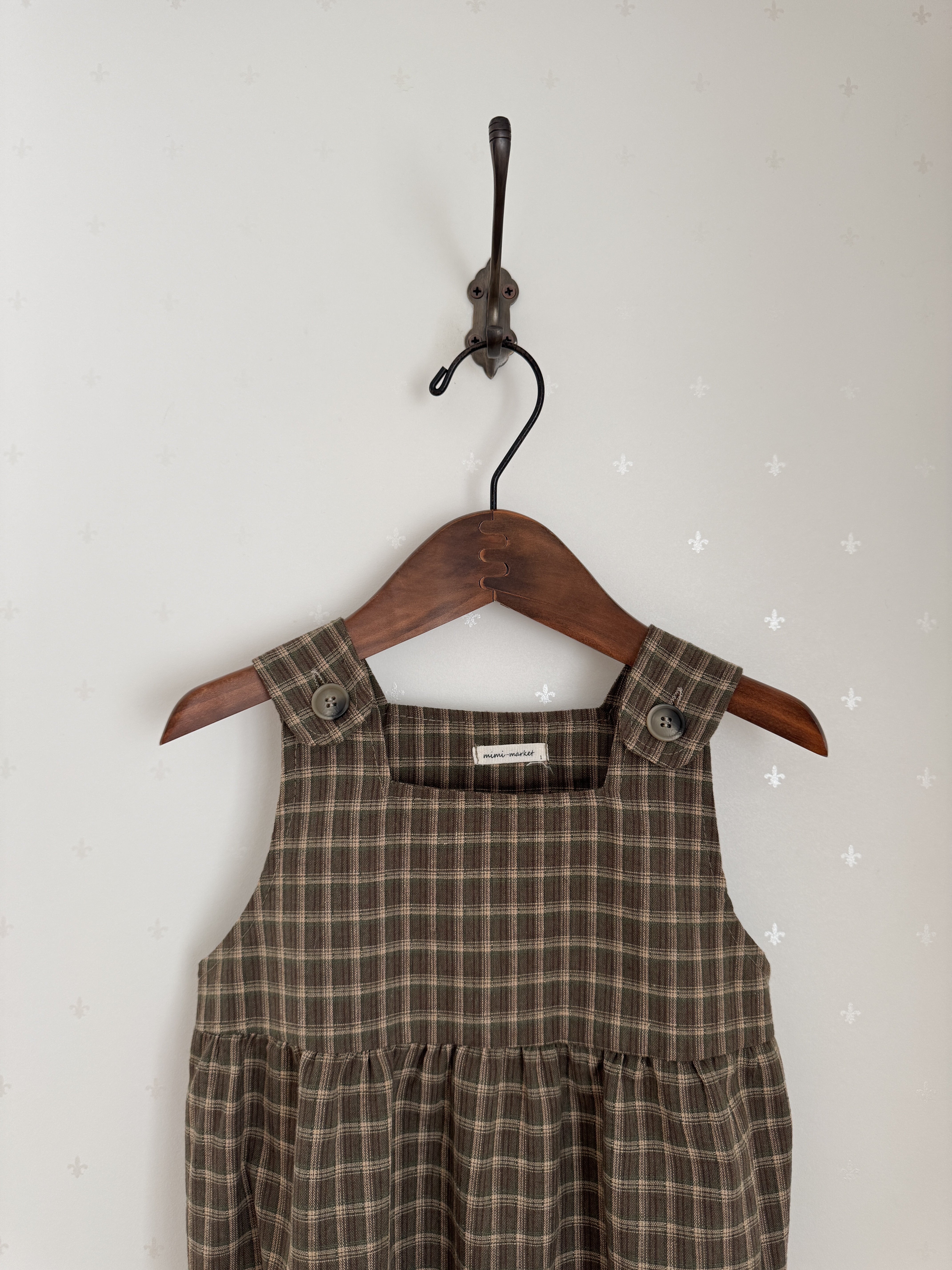 Check suspender rompers