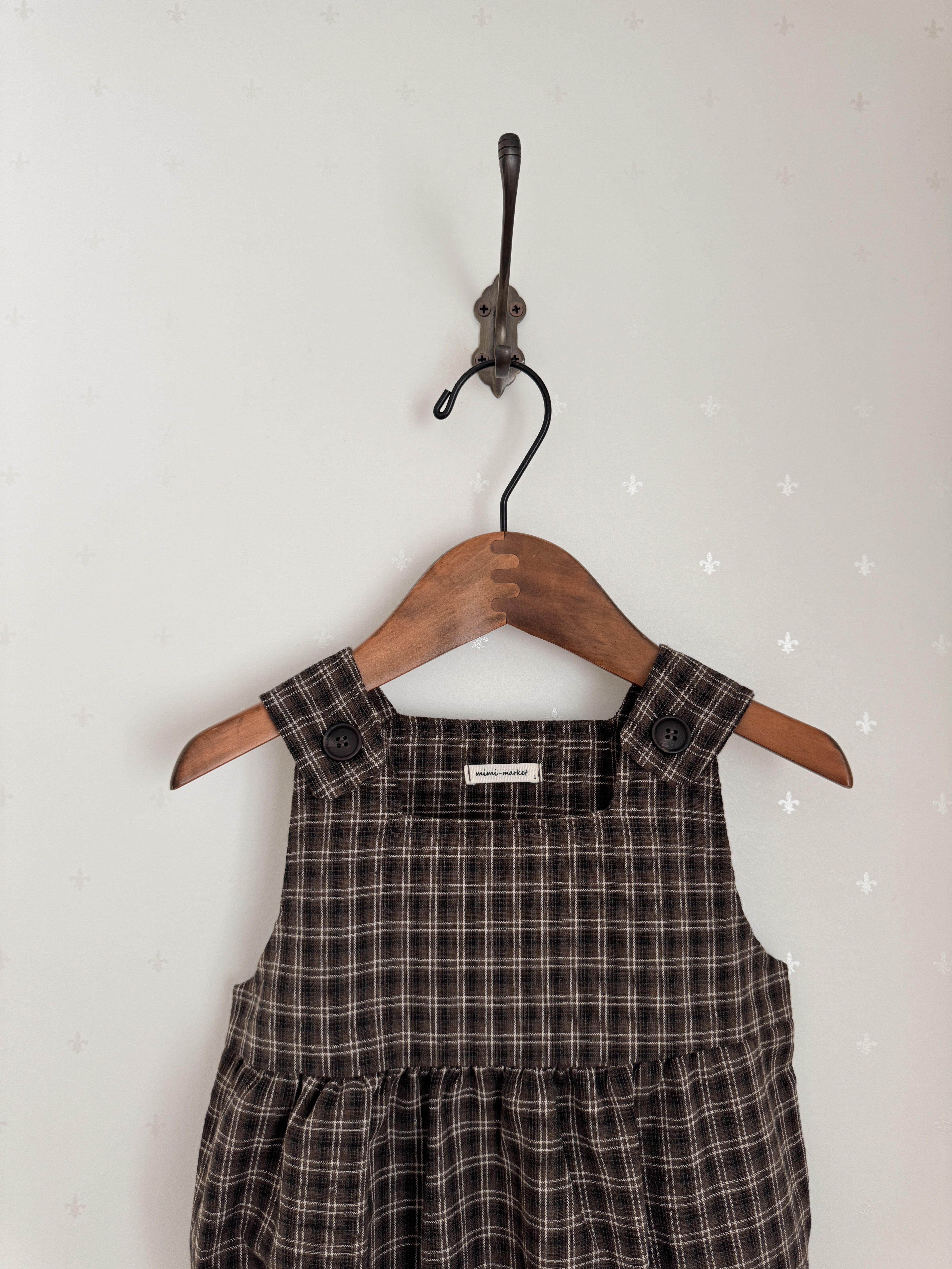 Check suspender rompers