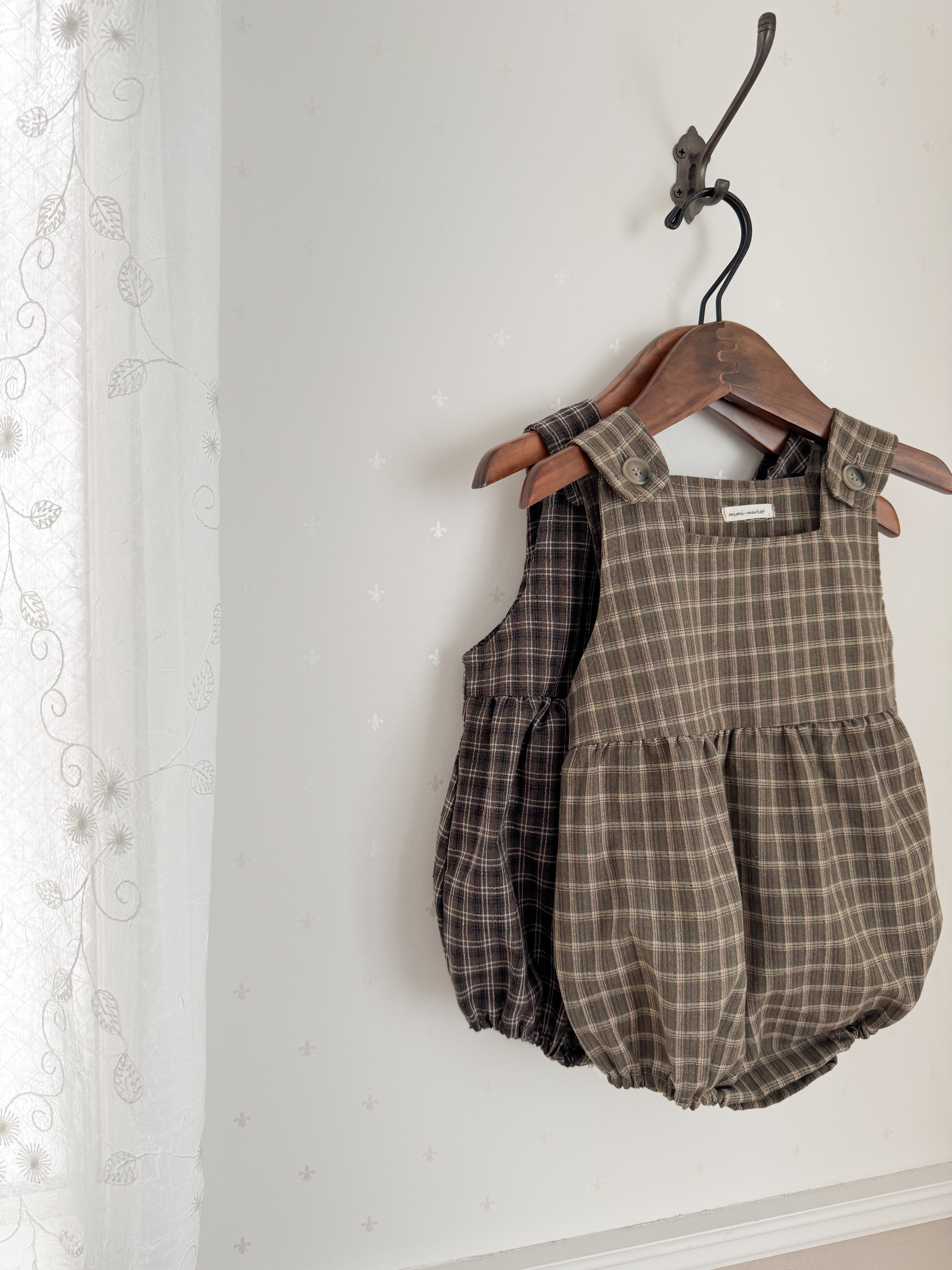 Check suspender rompers