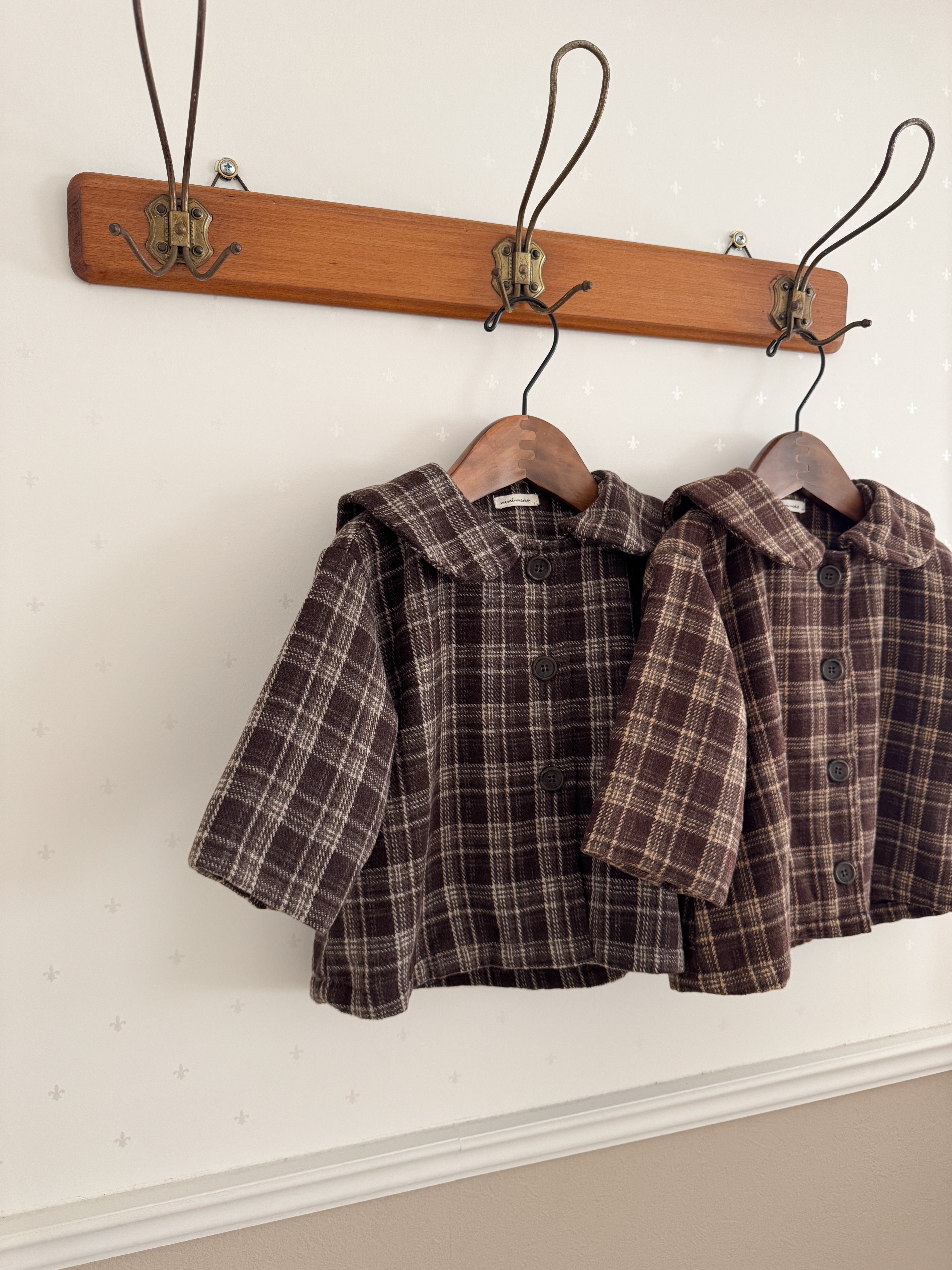 Sailor check coat