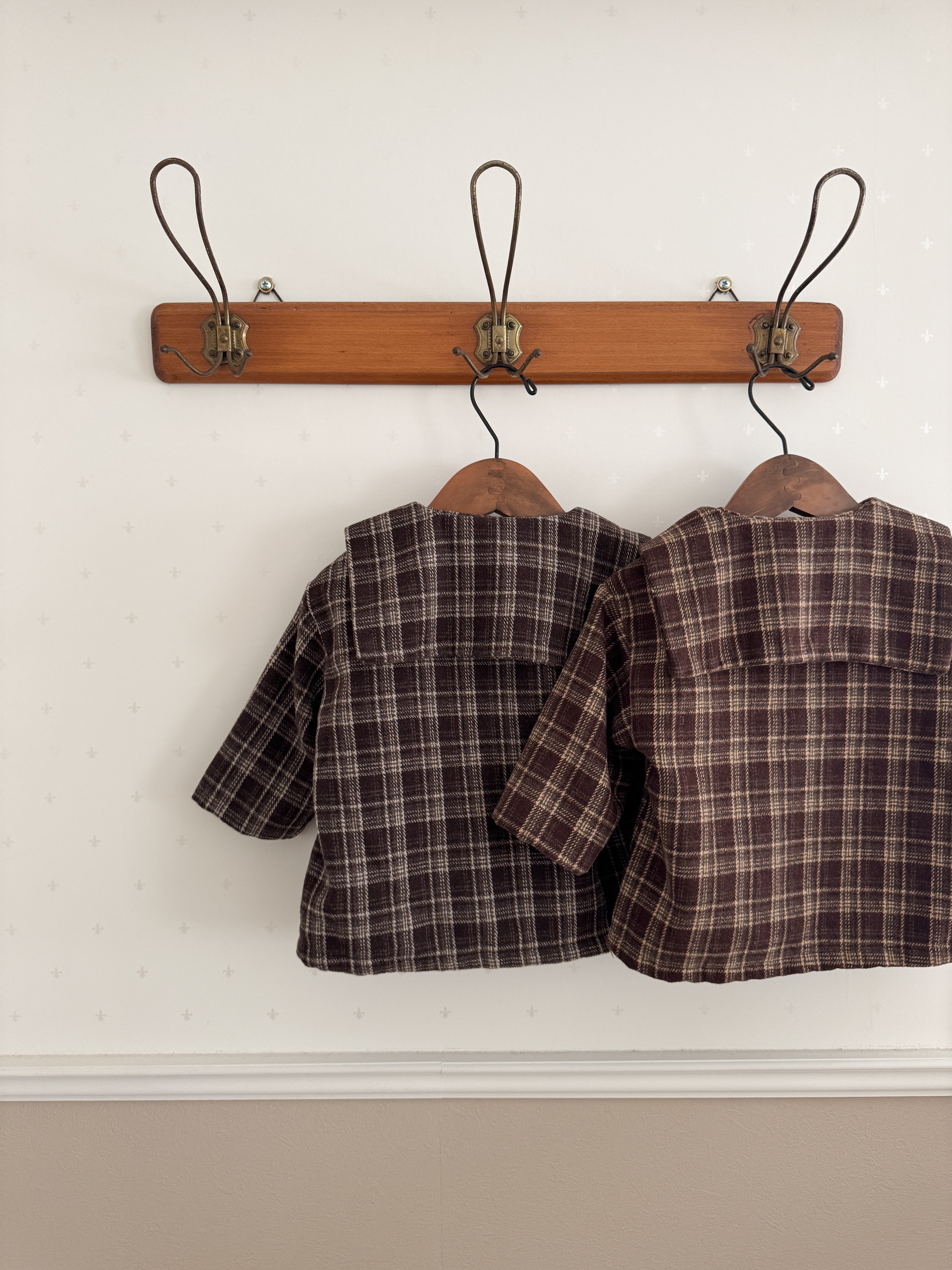 Sailor check coat