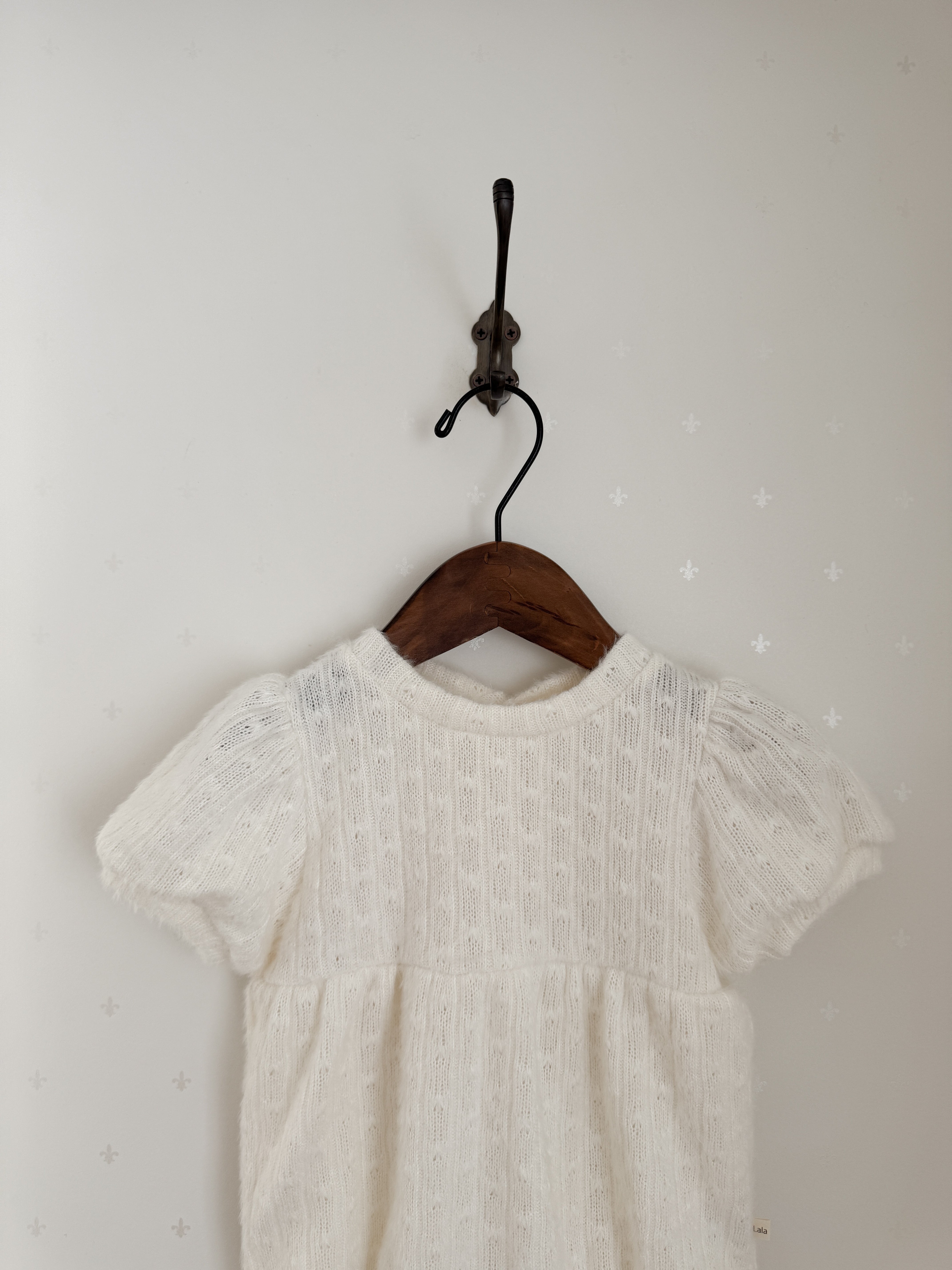 Soft puff knit rompers