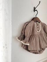 Chocolate smock rompers