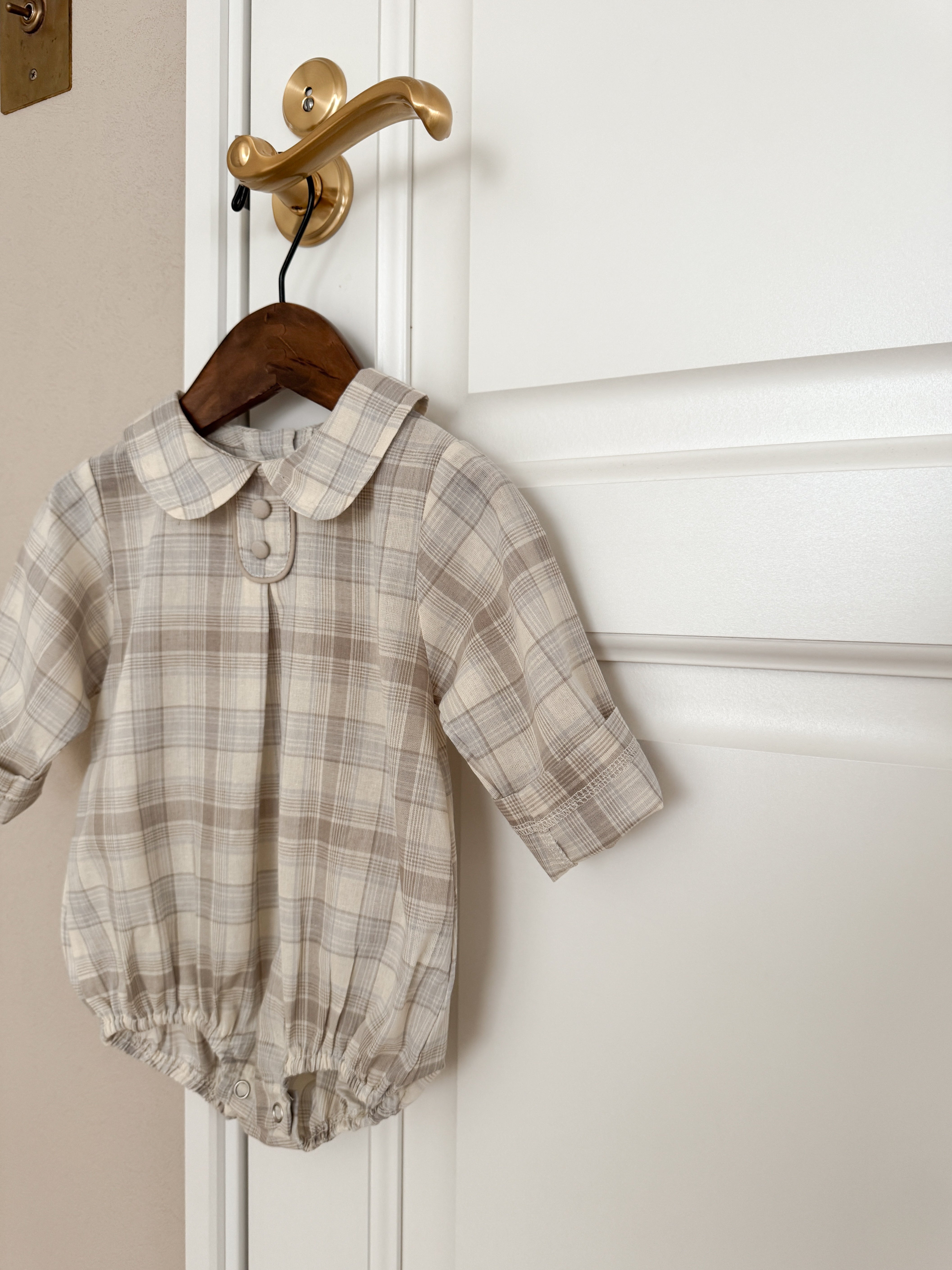Leandre check rompers