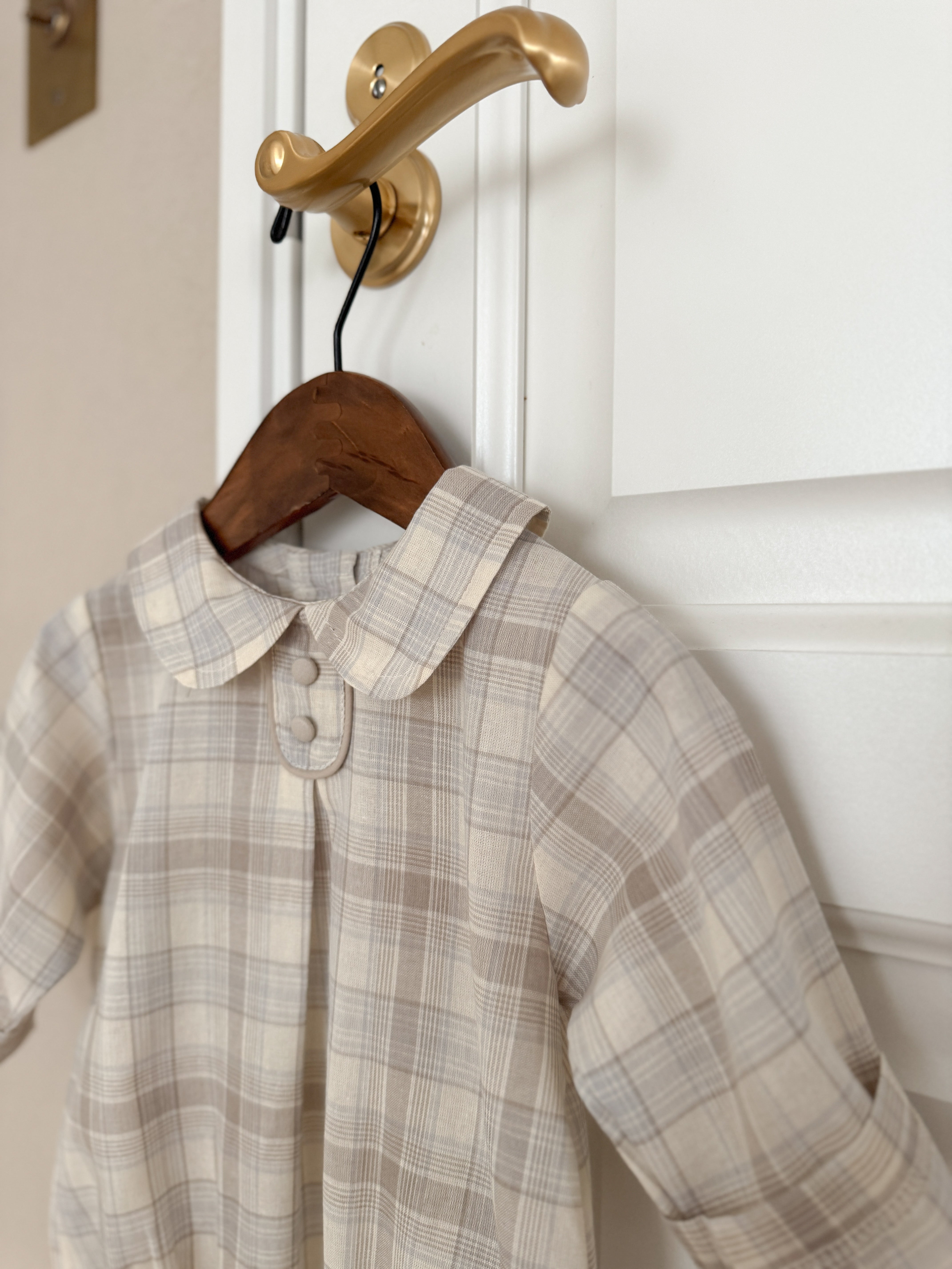 Leandre check rompers