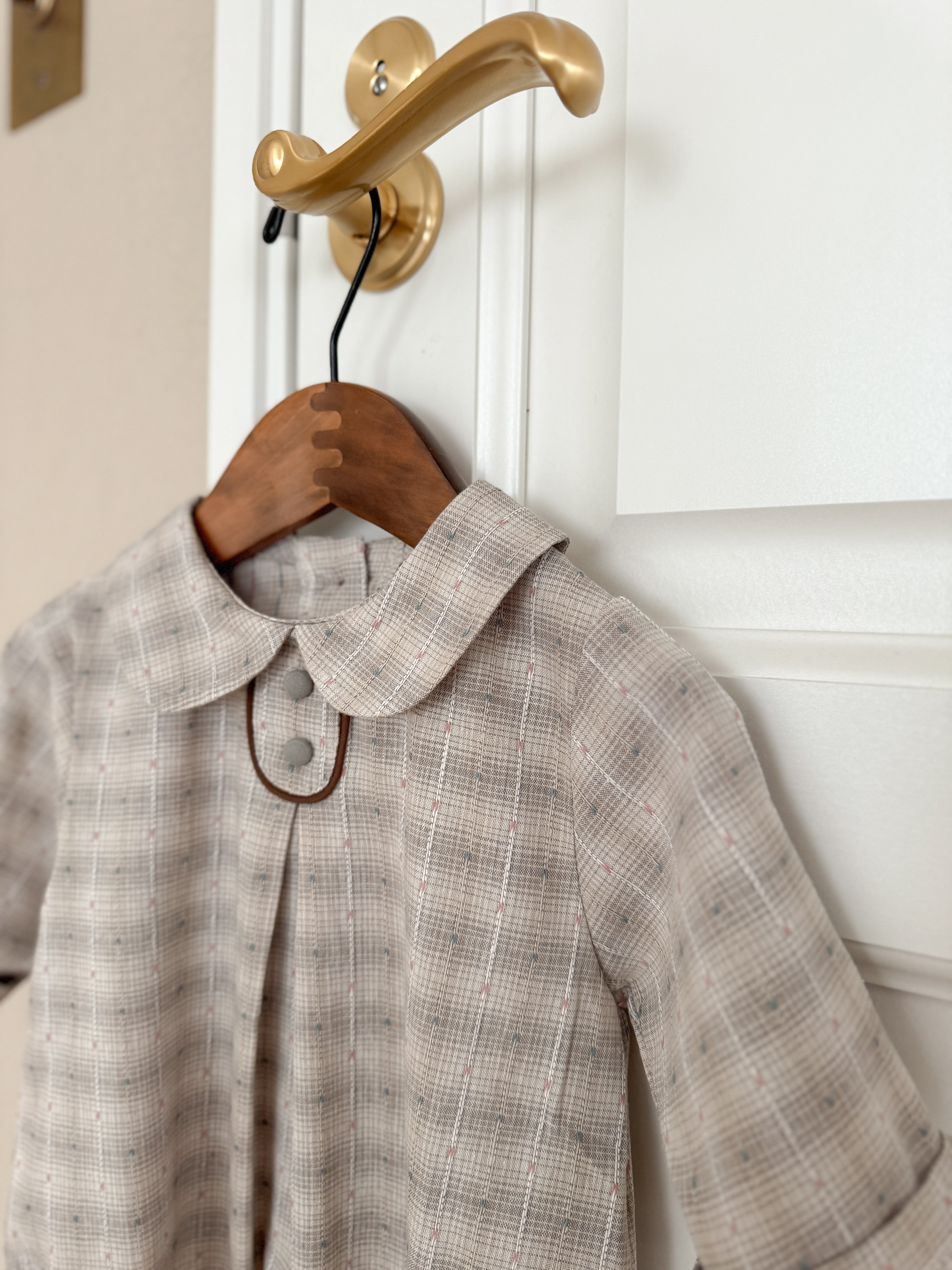 Leandre check rompers