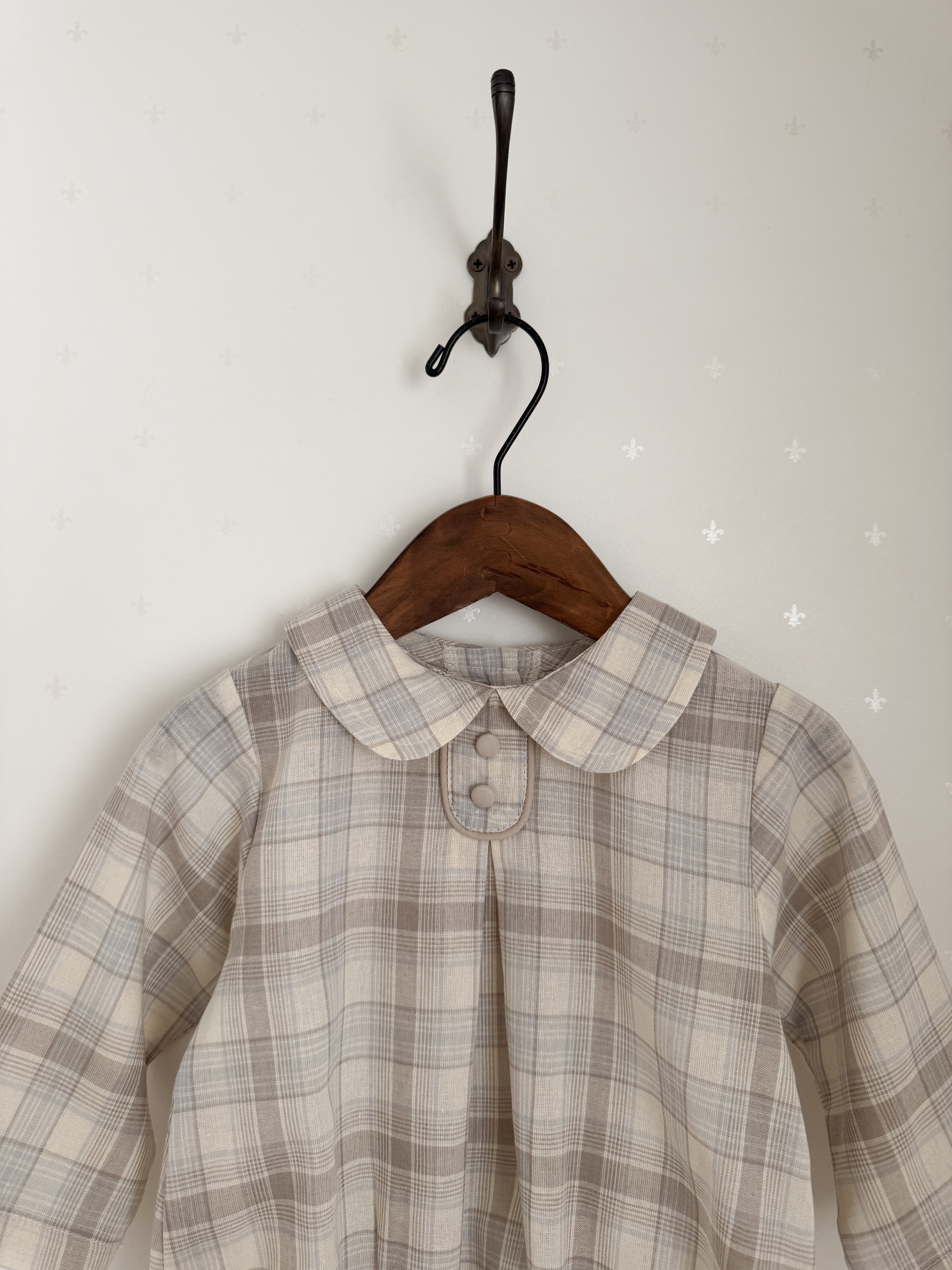 Leandre check rompers