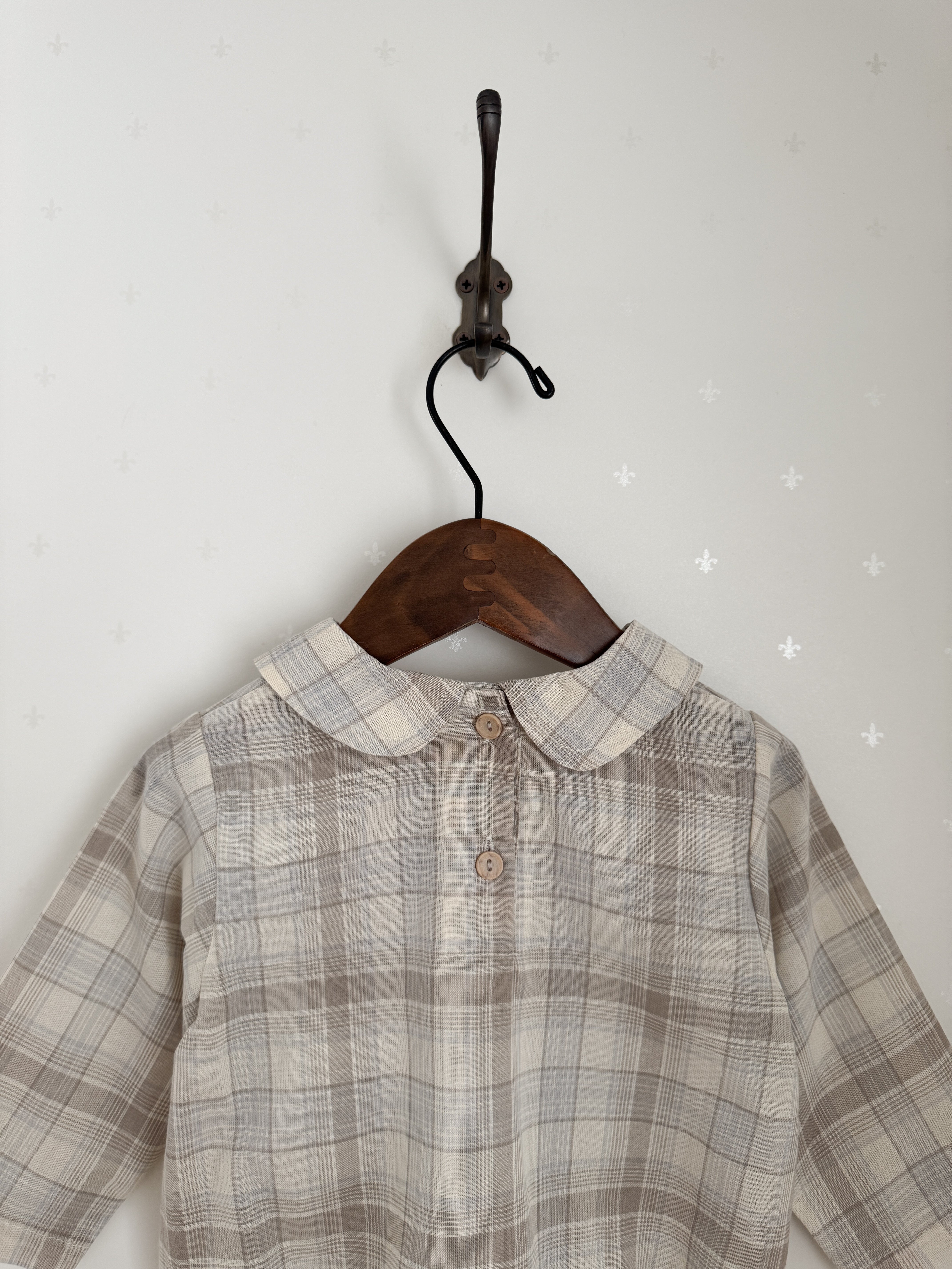 Leandre check rompers