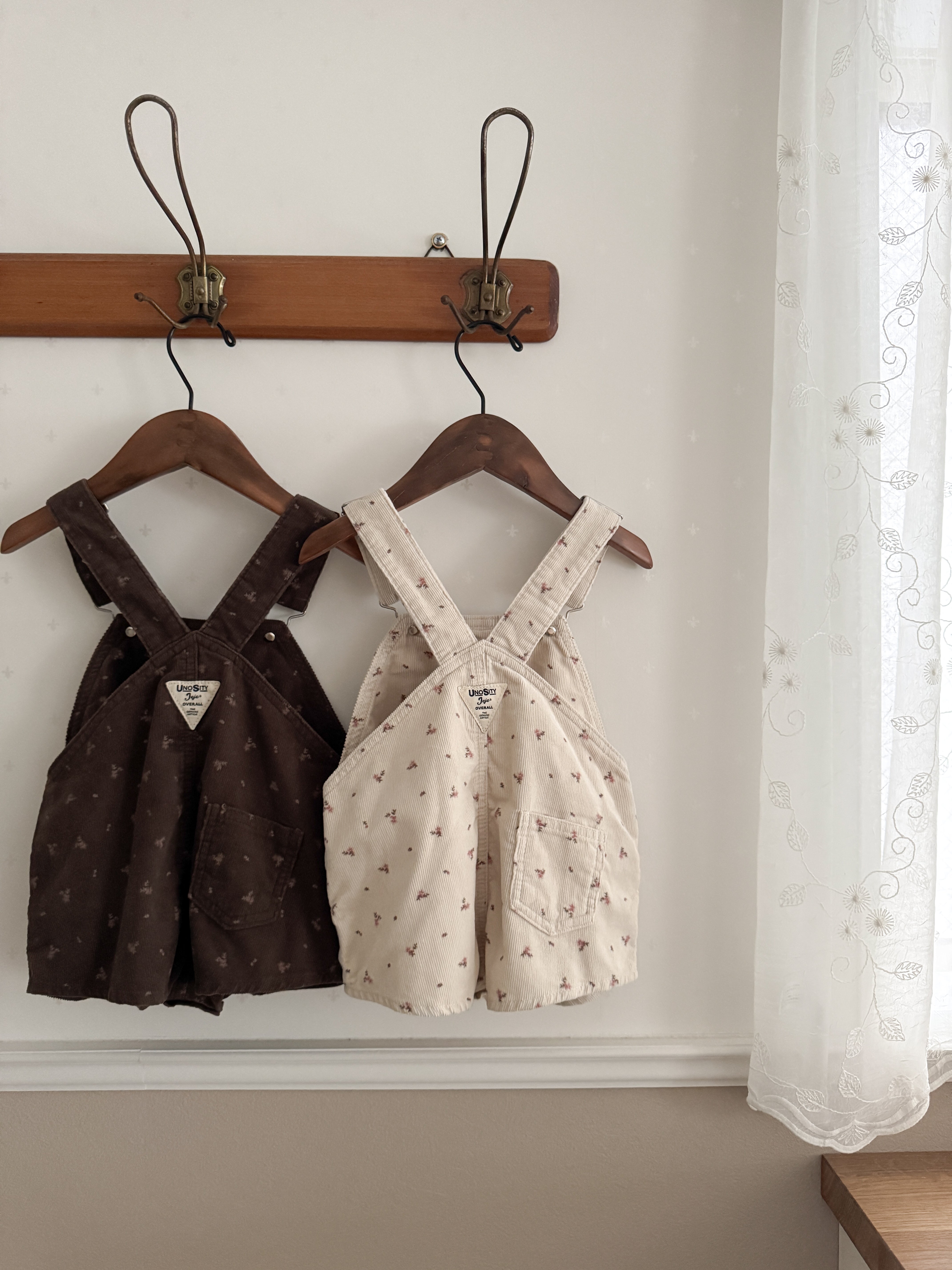Corduroy berry short overall (flower)
