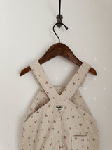 Corduroy berry short overall (flower)